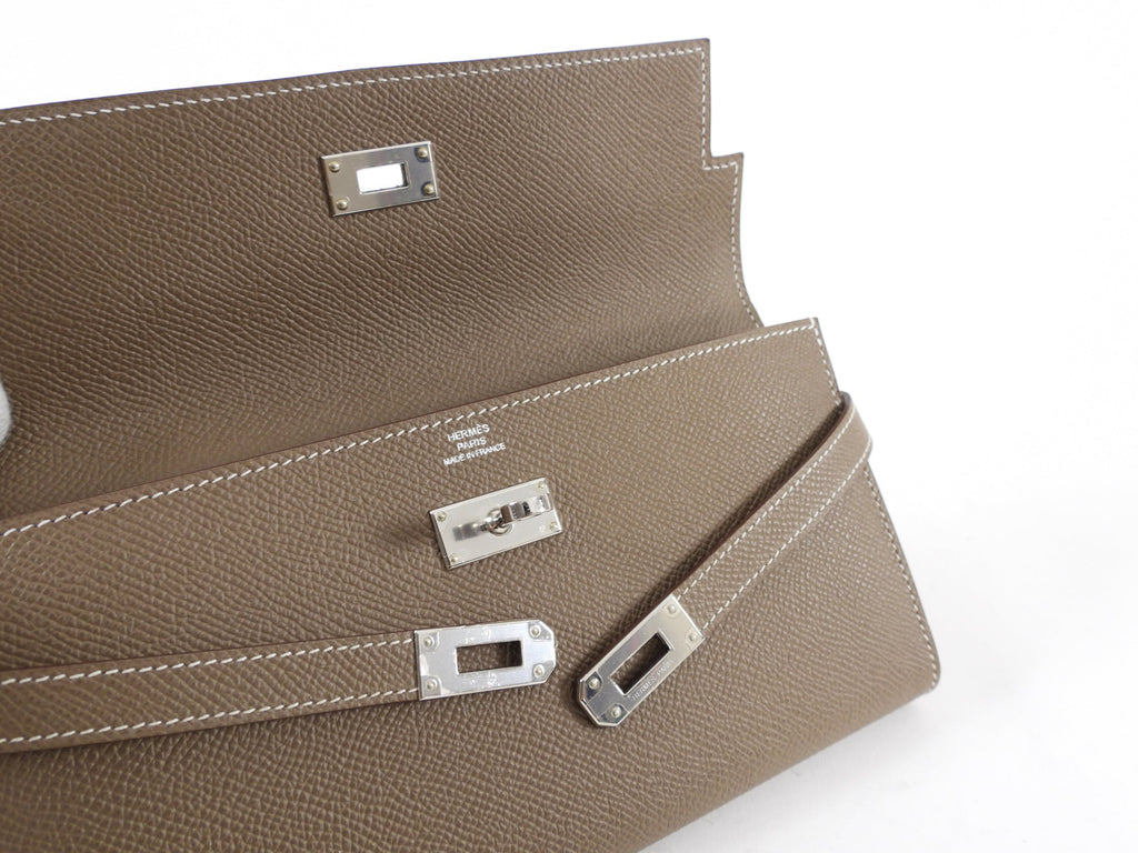 Hermes Kelly Classic Etoupe Epsom Wallet PHW