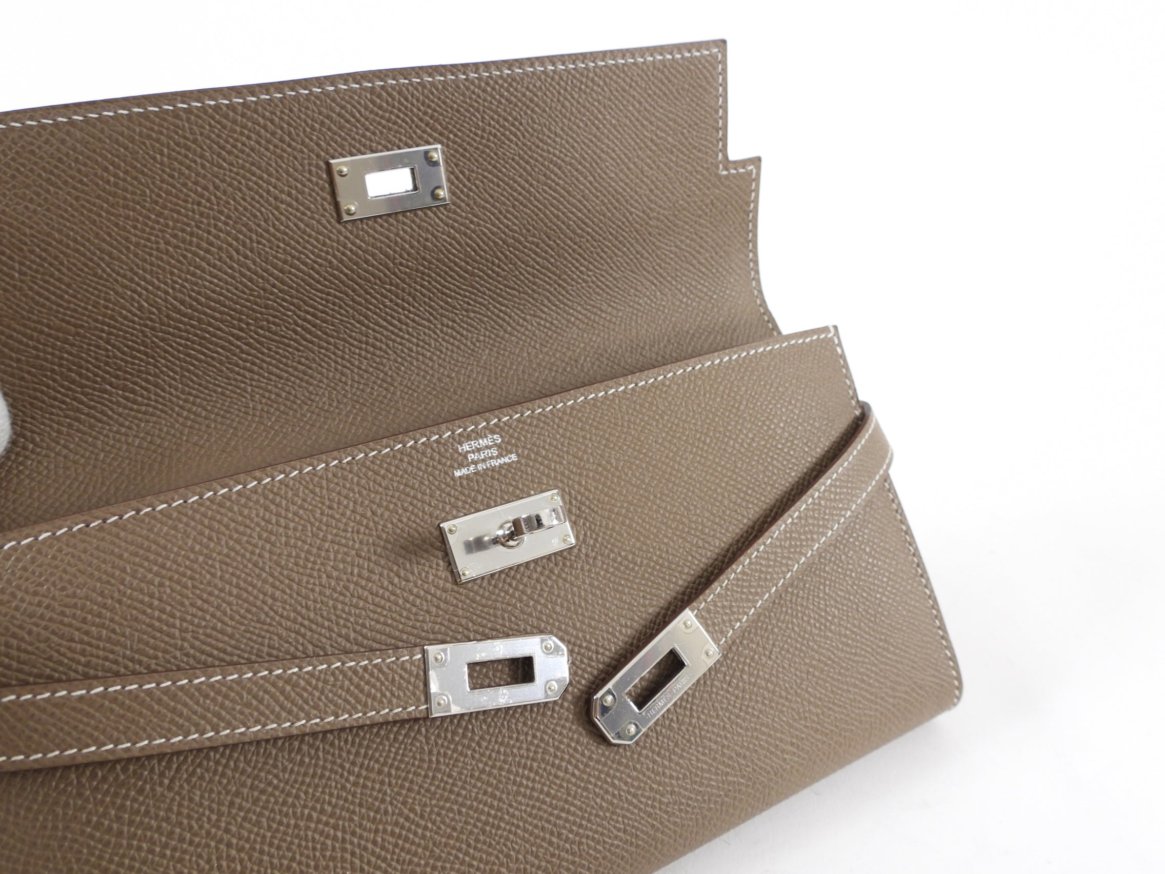 Hermes Kelly Classic Etoupe Epsom Wallet PHW