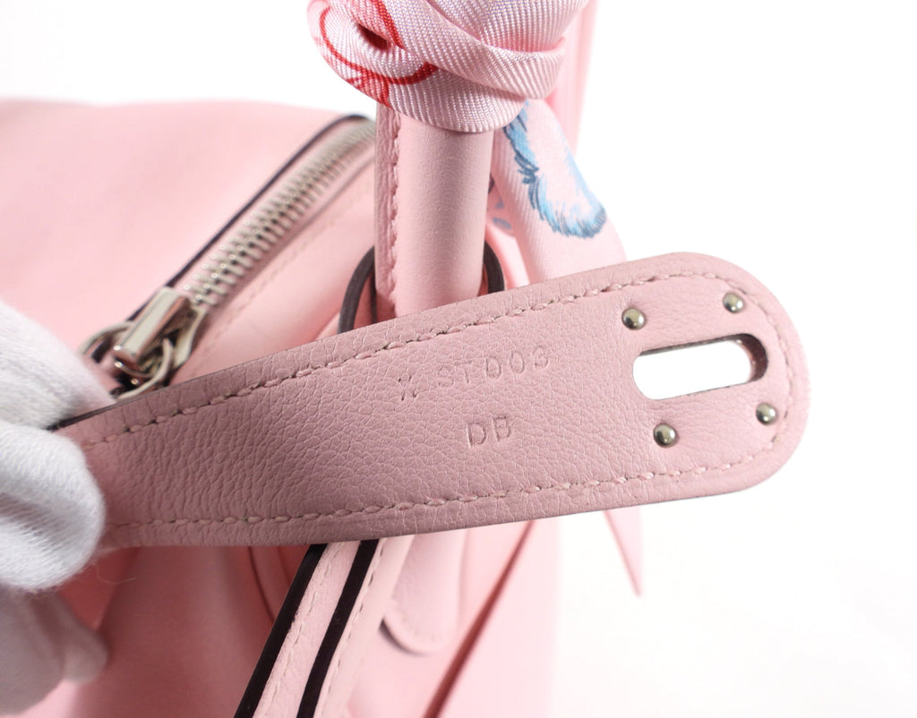 Hermes Lindy 30cm Swift Rose Sakura with Twillys