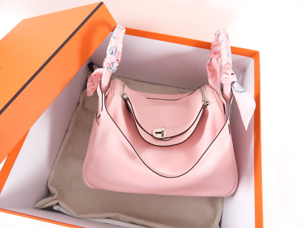 Hermes Lindy 30cm Swift Rose Sakura with Twillys