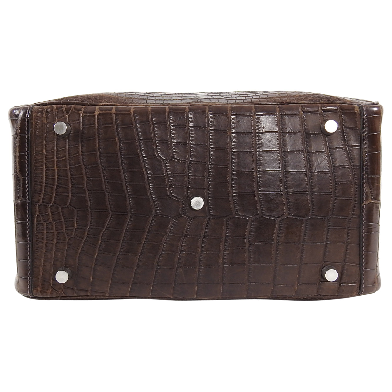 Hermes Exotic Niloticus Crocodile Matte Chocolat Dark Brown Lindy 30 PHW
