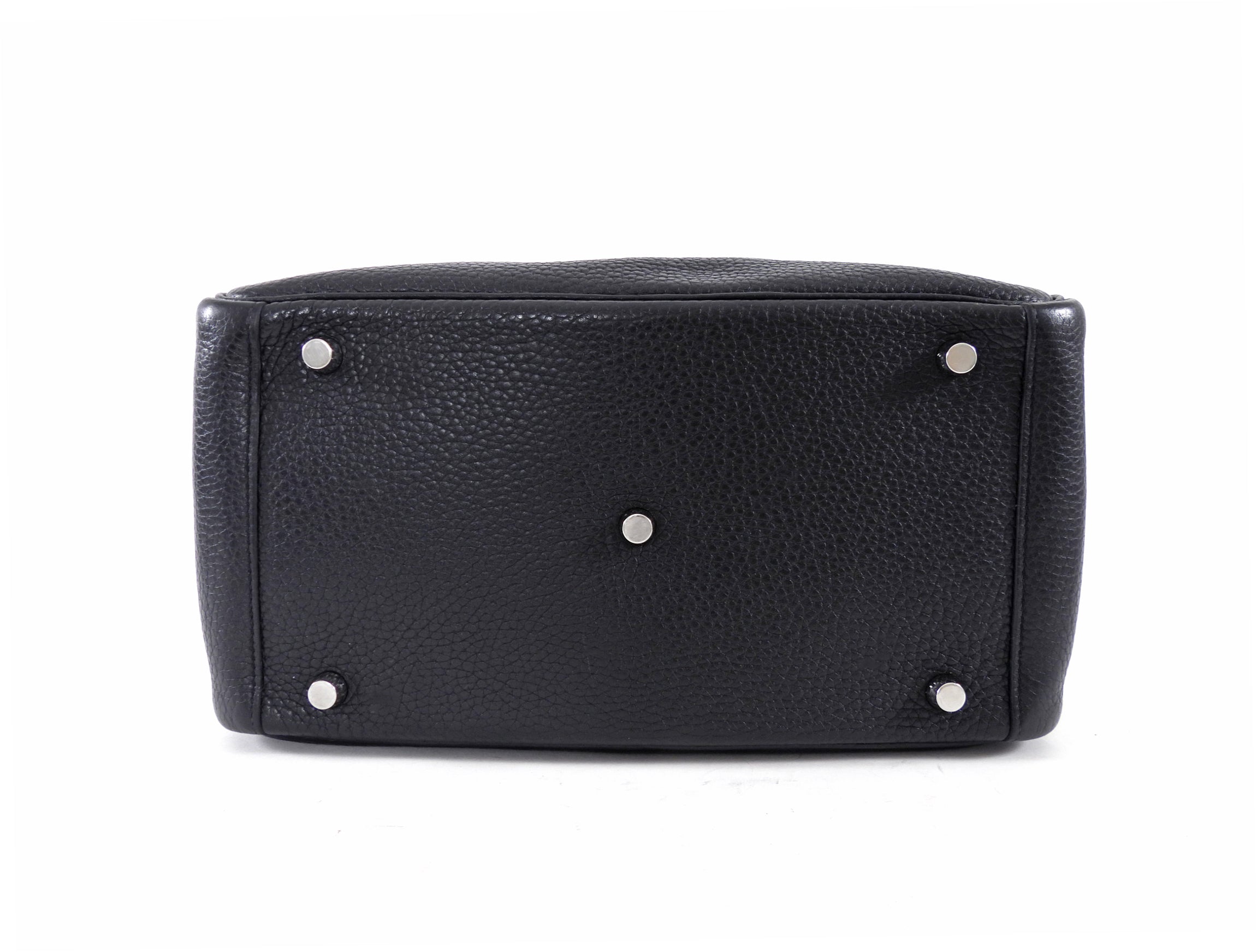 Hermes Black Clemence Leather Lindy 30 Bag PHW