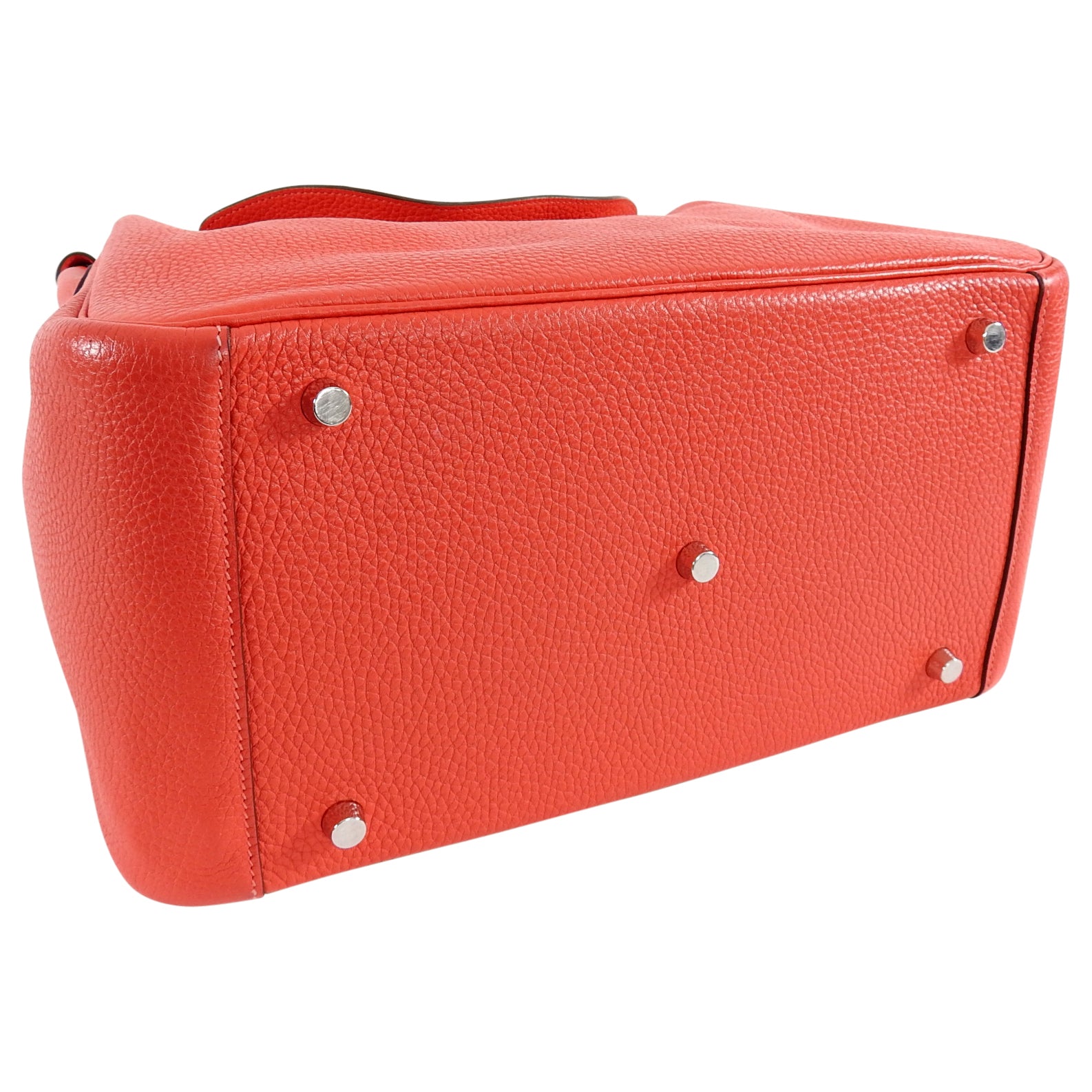 Hermes Lindy 34 Shoulder Bag in Taurillon Clemence Rouge Pivoine