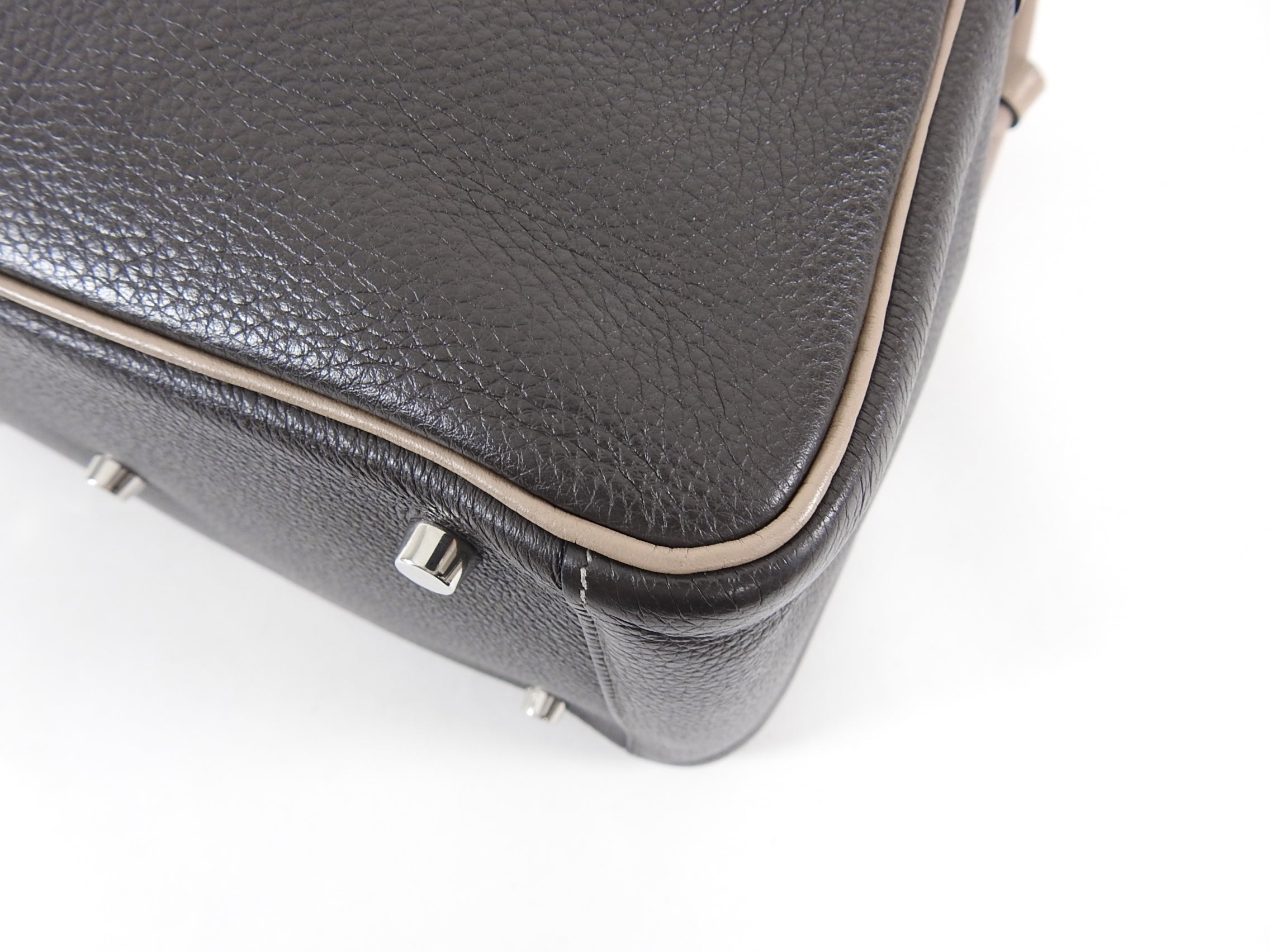 Hermes Vert Bronze / Gris Tourterelle Bicolor Lindy 30 Clemence PHW