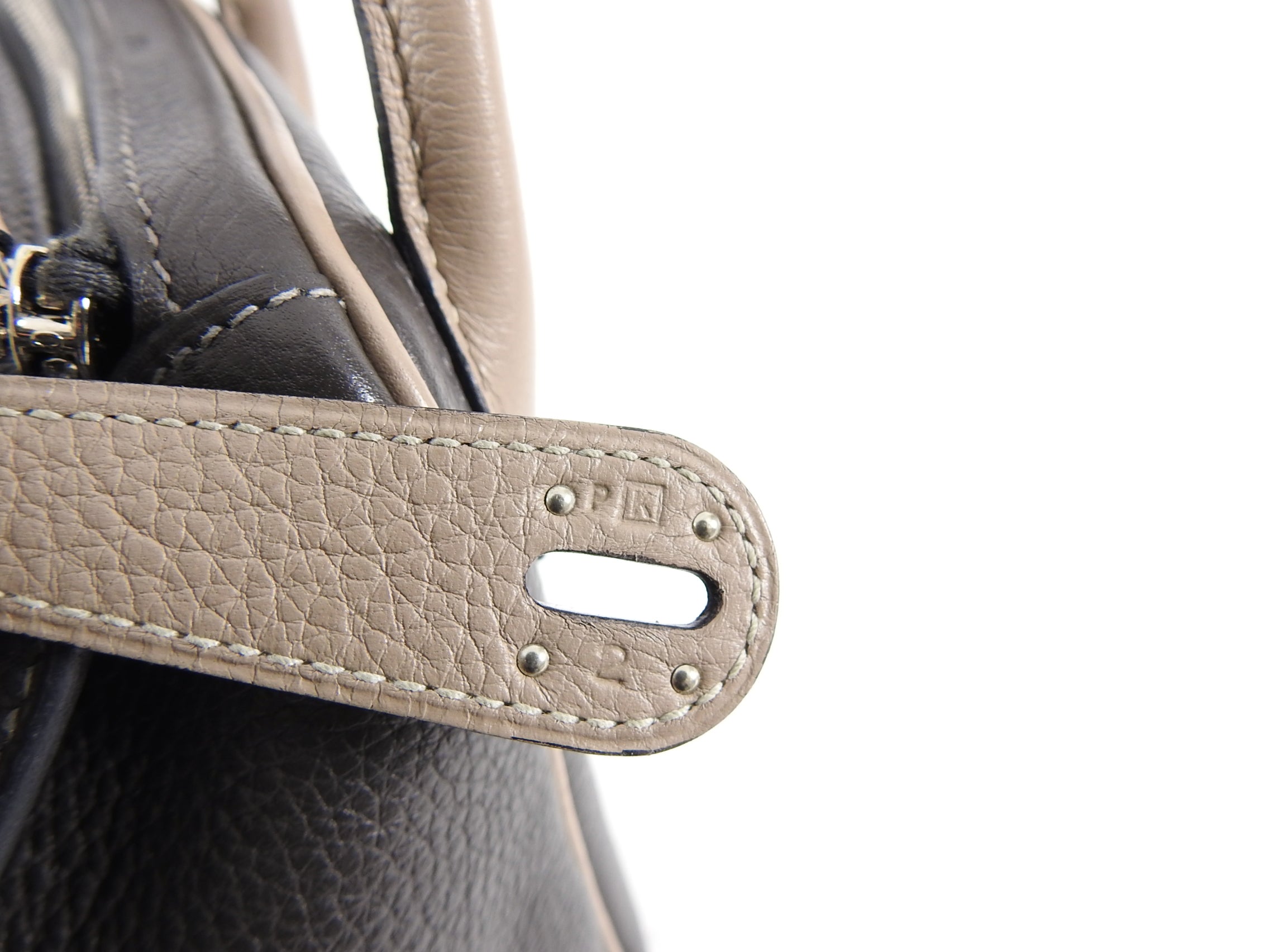 Hermes Vert Bronze / Gris Tourterelle Bicolor Lindy 30 Clemence PHW