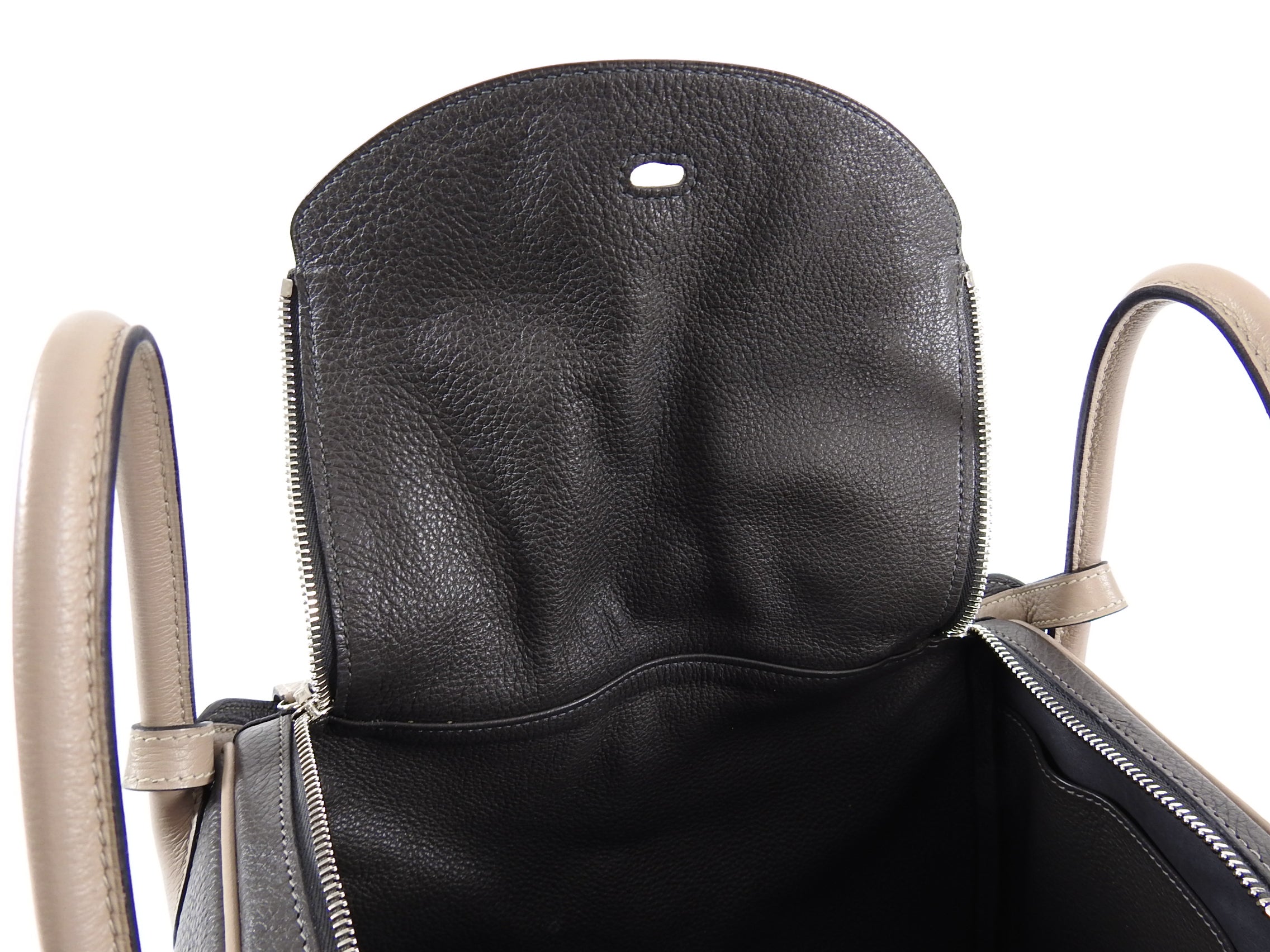Hermes Vert Bronze / Gris Tourterelle Bicolor Lindy 30 Clemence PHW