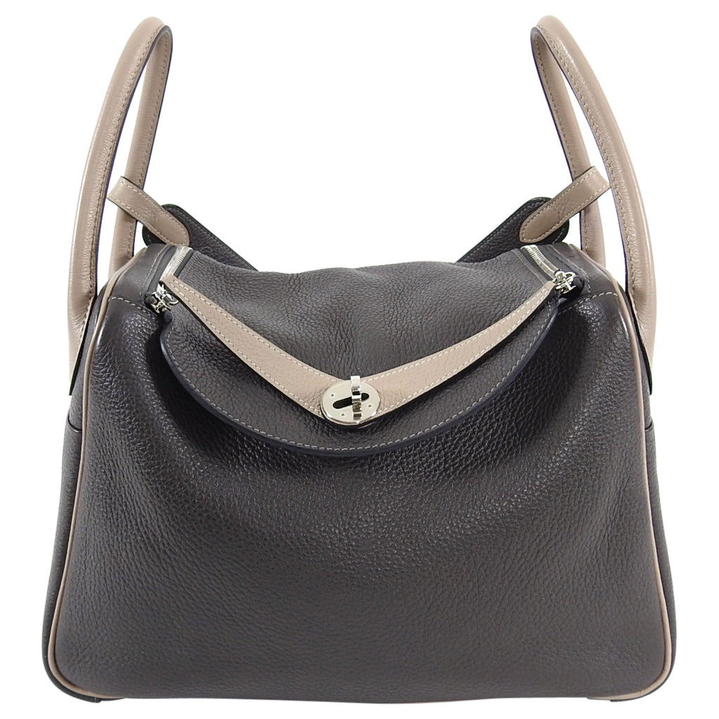 Hermes Vert Bronze / Gris Tourterelle Bicolor Lindy 30 Clemence PHW