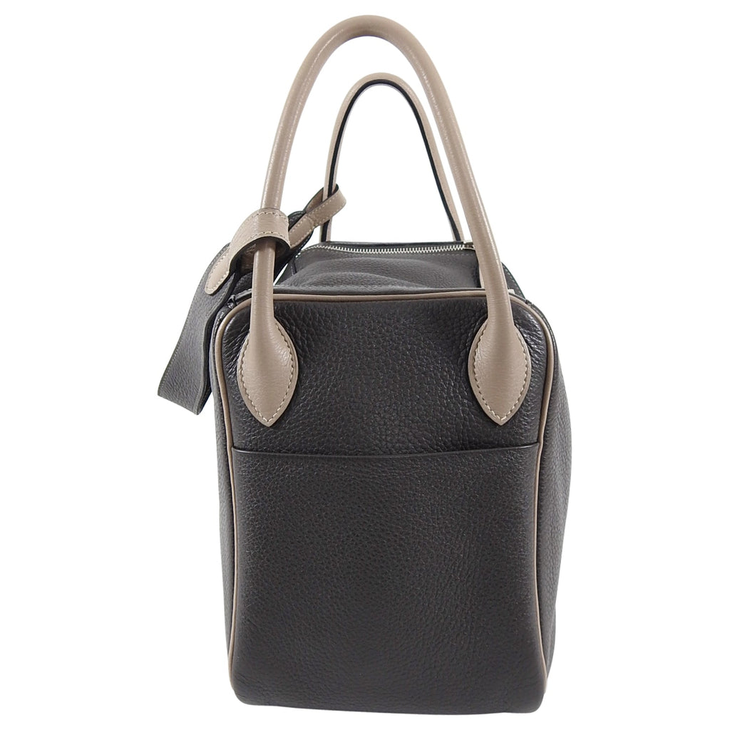 Hermes Vert Bronze / Gris Tourterelle Bicolor Lindy 30 Clemence PHW