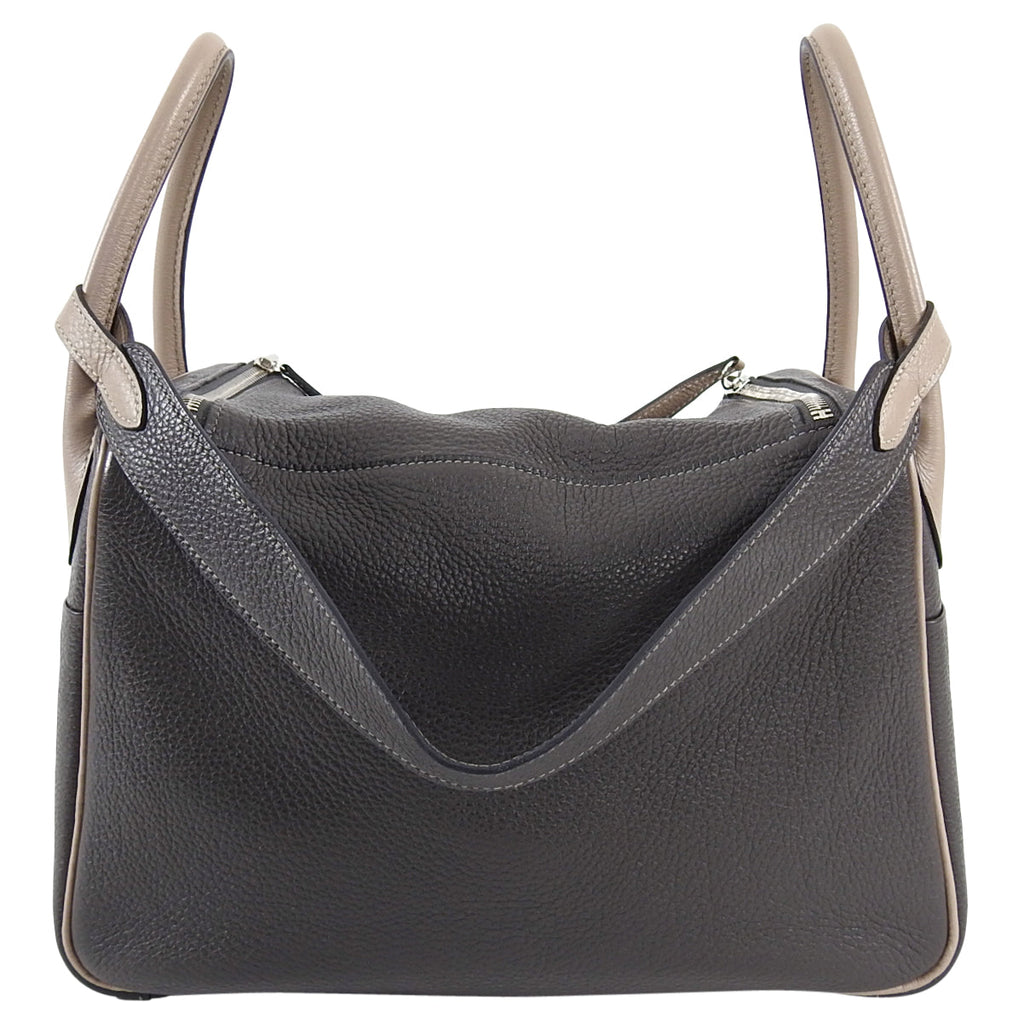 Hermes Vert Bronze / Gris Tourterelle Bicolor Lindy 30 Clemence PHW