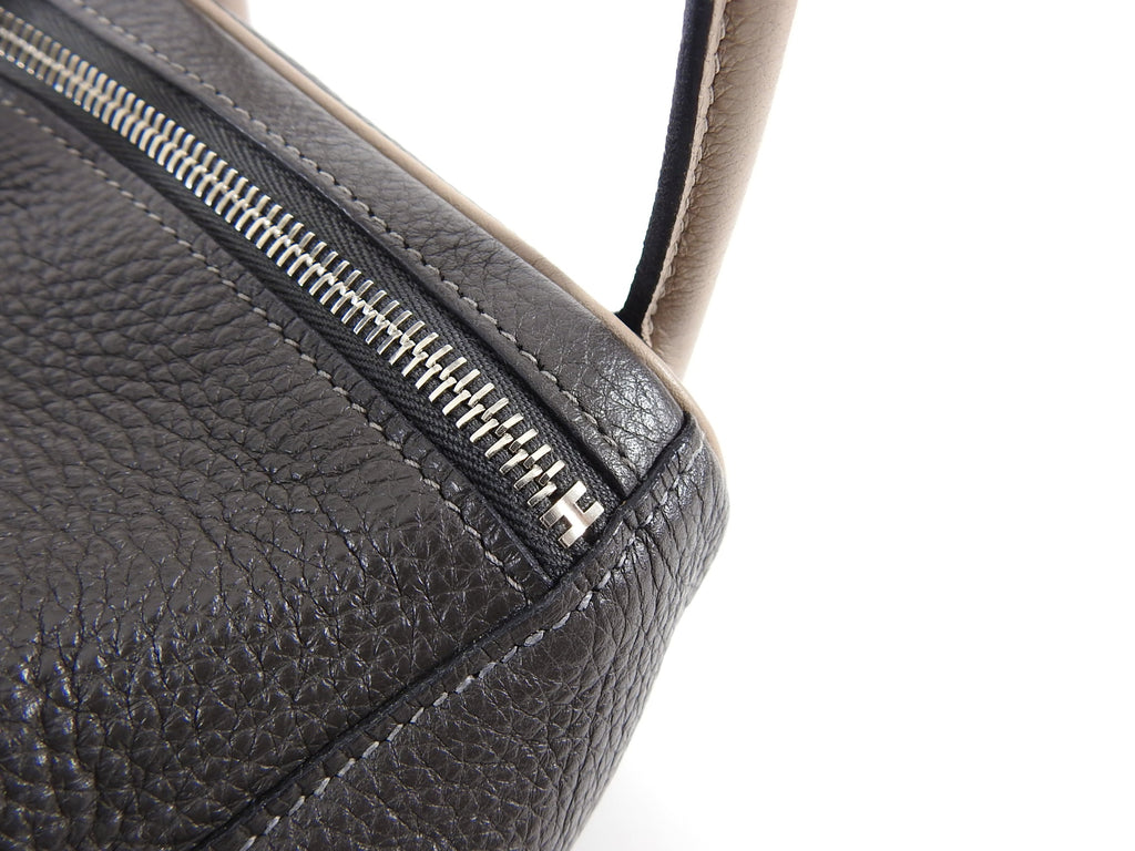 Hermes Vert Bronze / Gris Tourterelle Bicolor Lindy 30 Clemence PHW
