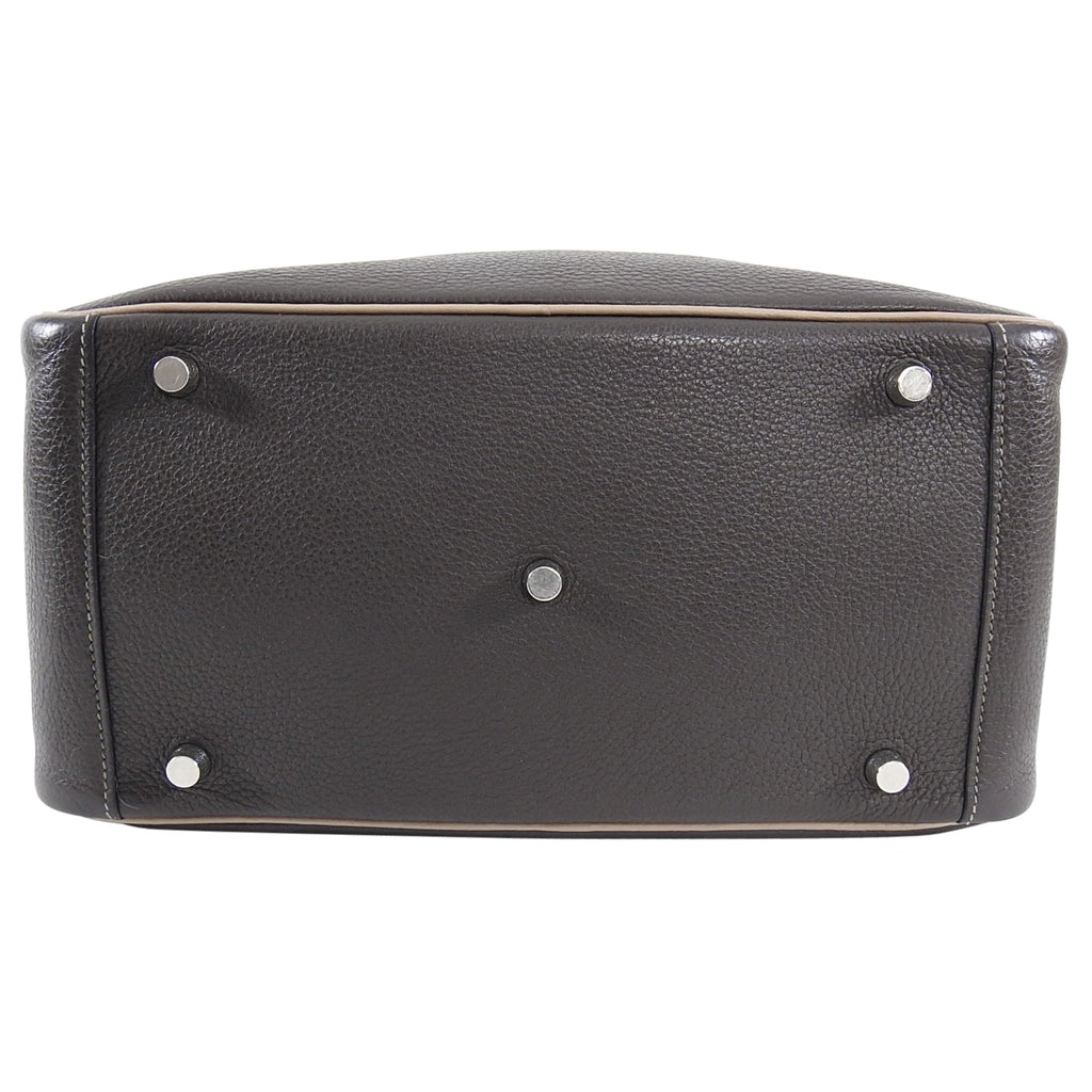 Hermes Vert Bronze / Gris Tourterelle Bicolor Lindy 30 Clemence PHW