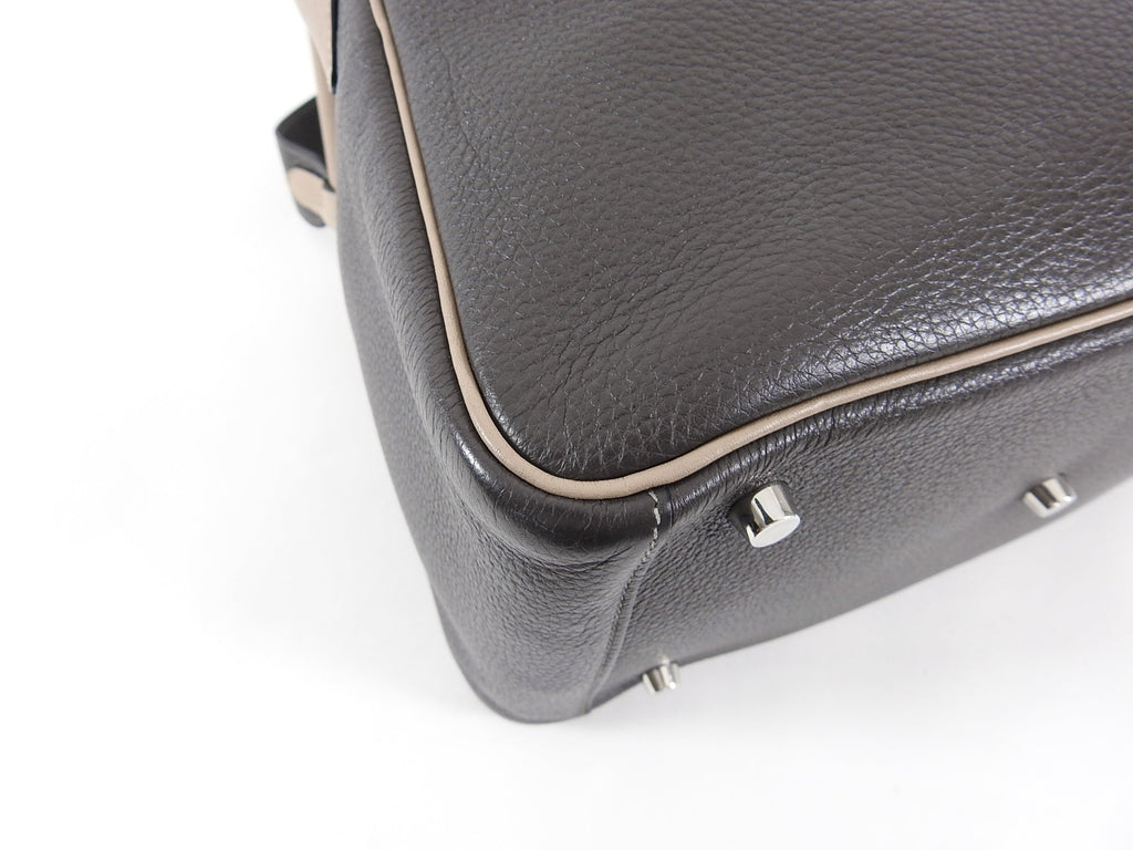 Hermes Vert Bronze / Gris Tourterelle Bicolor Lindy 30 Clemence PHW