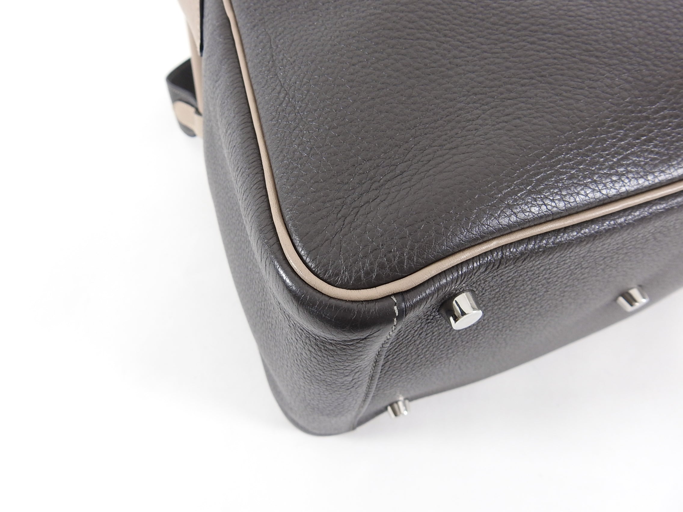 Hermes Vert Bronze / Gris Tourterelle Bicolor Lindy 30 Clemence PHW