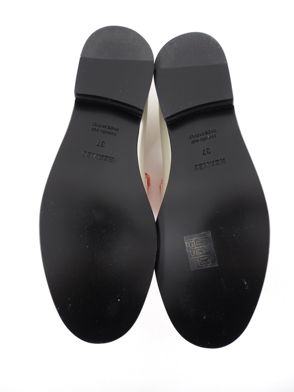 Hermes Ivory and Pink Destin Loafer - 37