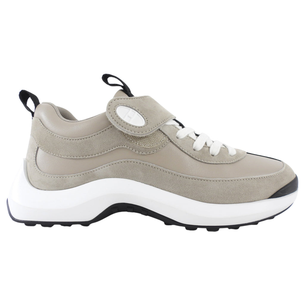 Hermes Grey Leather Loop Sneakers - 37