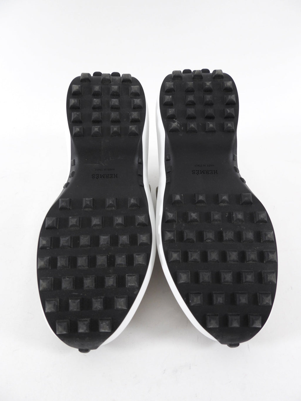 Hermes Grey Leather Loop Sneakers - 37