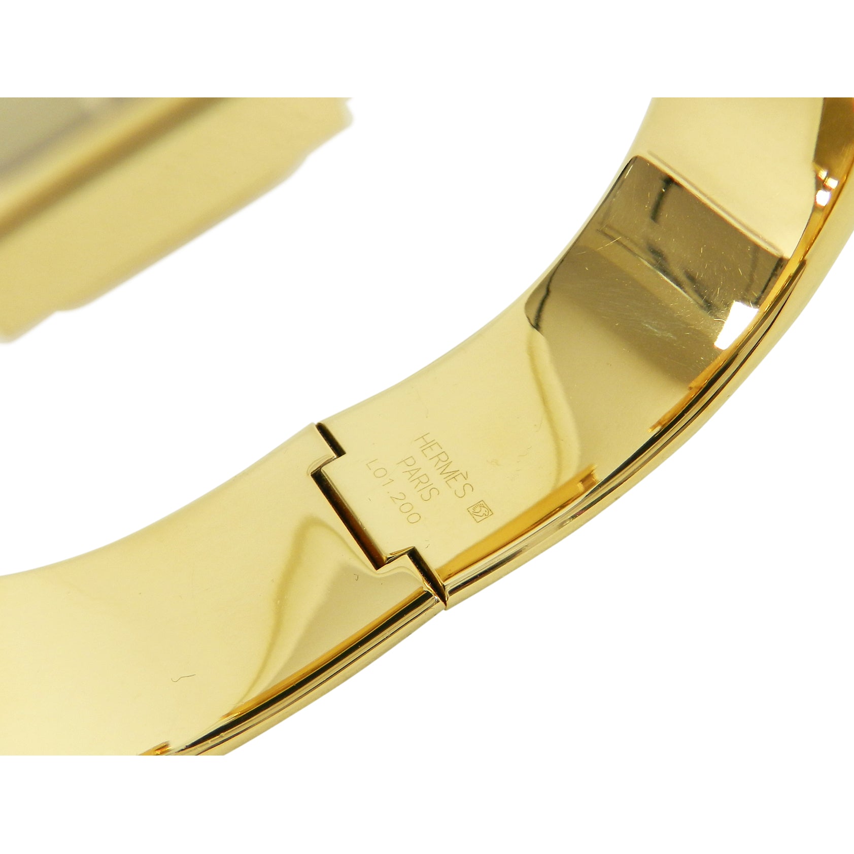 Hermes Vintage Green Enamel and 18k Gold Plated Loquet Watch