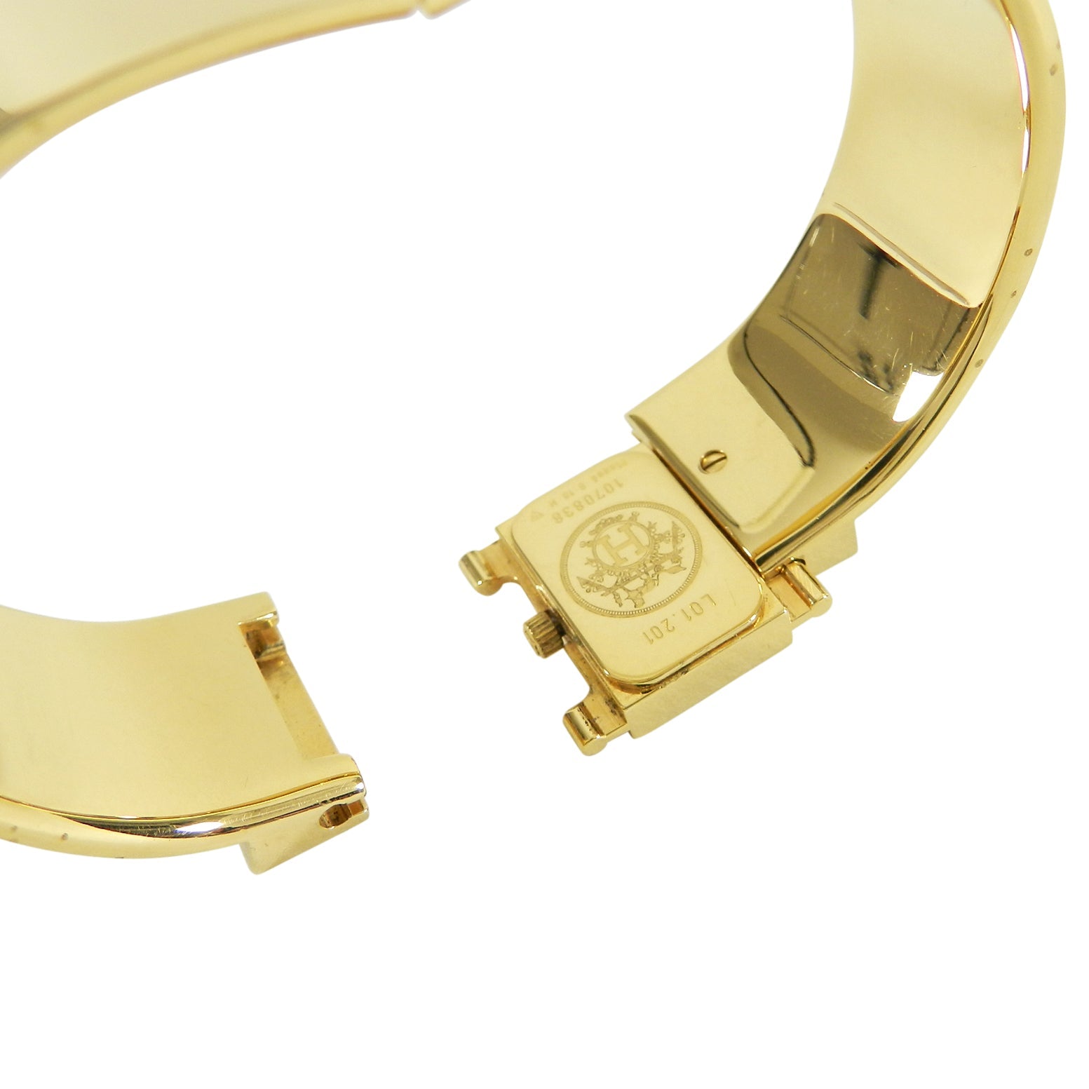 Hermes Vintage Green Enamel and 18k Gold Plated Loquet Watch