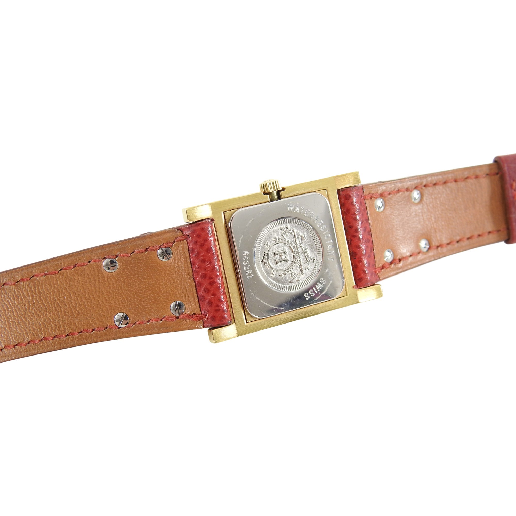 Hermes Vintage 1995 Medor Gold and Red Watch