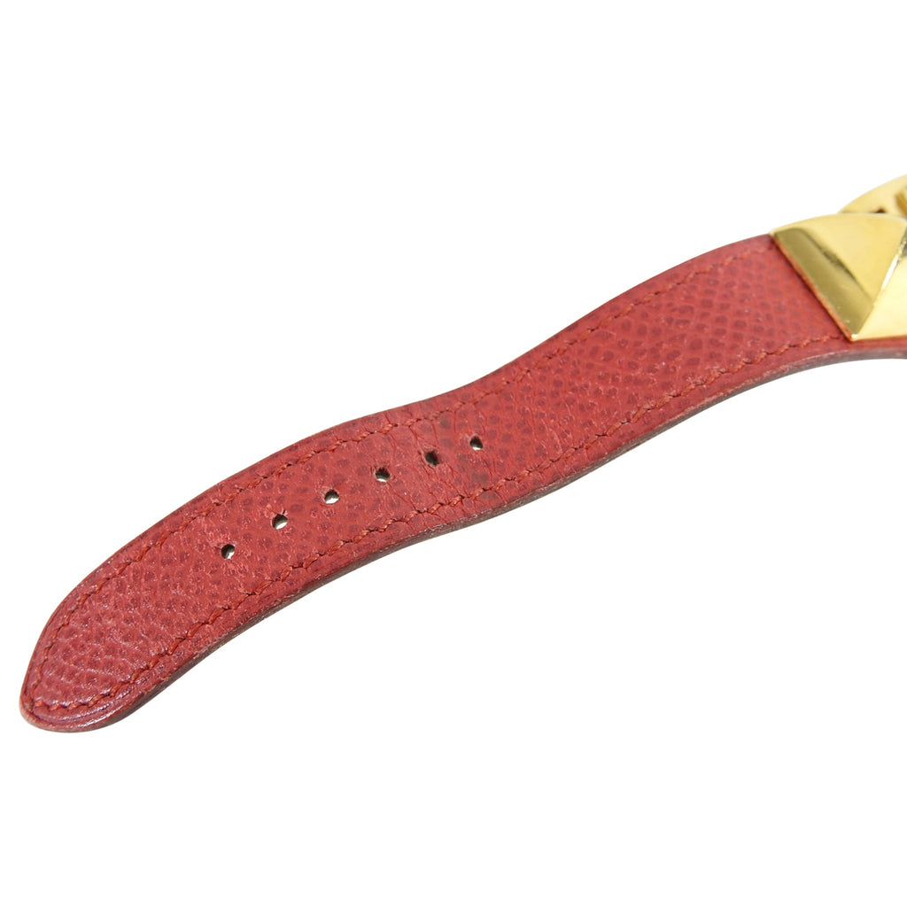Hermes Vintage 1995 Medor Gold and Red Watch