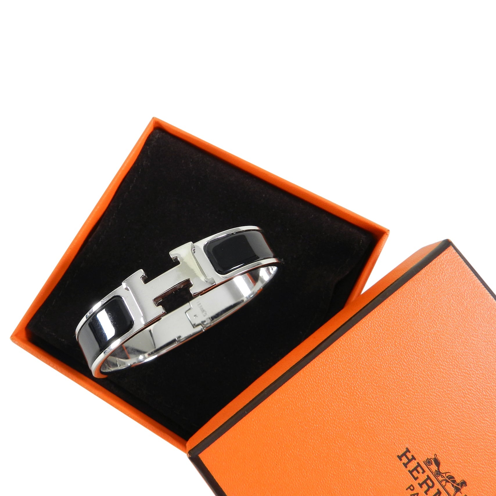 Hermes Narrow Clic H Bracelet PM Noir