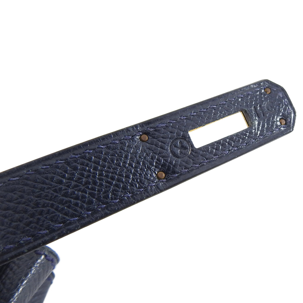 Hermes Vintage 1994 Kelly Retourne 32 Navy Courcheval GHW