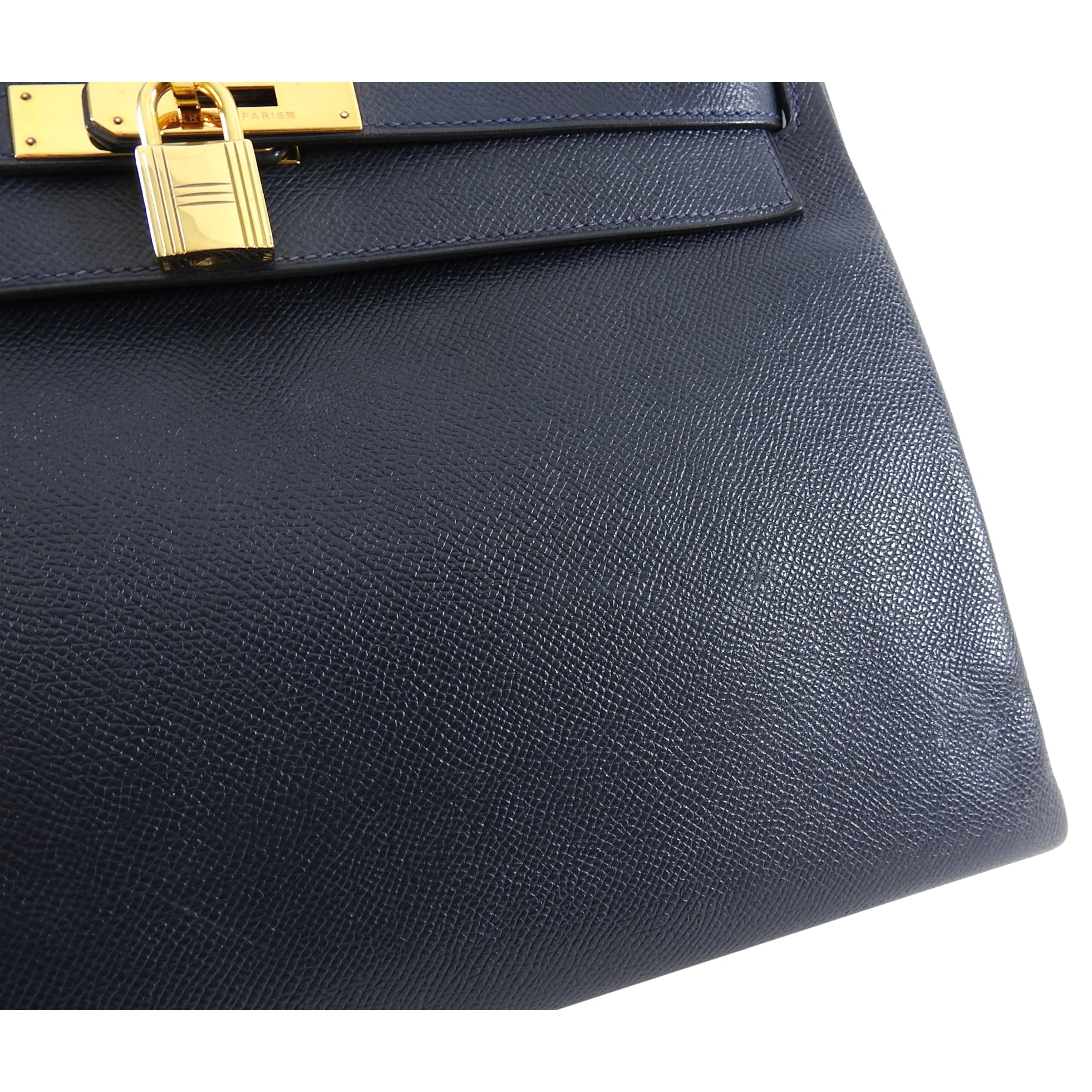 Hermes Vintage 1994 Kelly Retourne 32 Navy Courcheval GHW