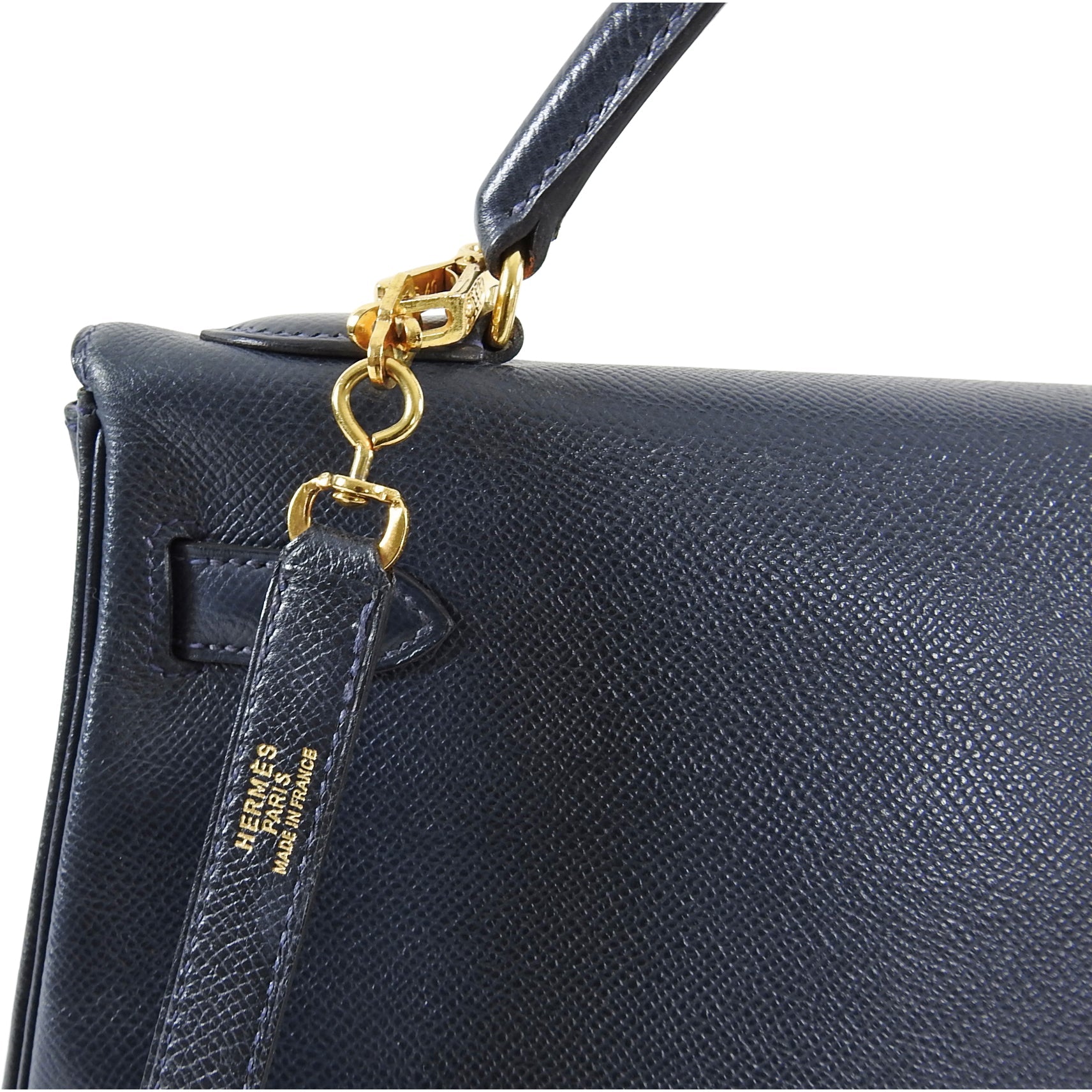 Hermes Vintage 1994 Kelly Retourne 32 Navy Courcheval GHW