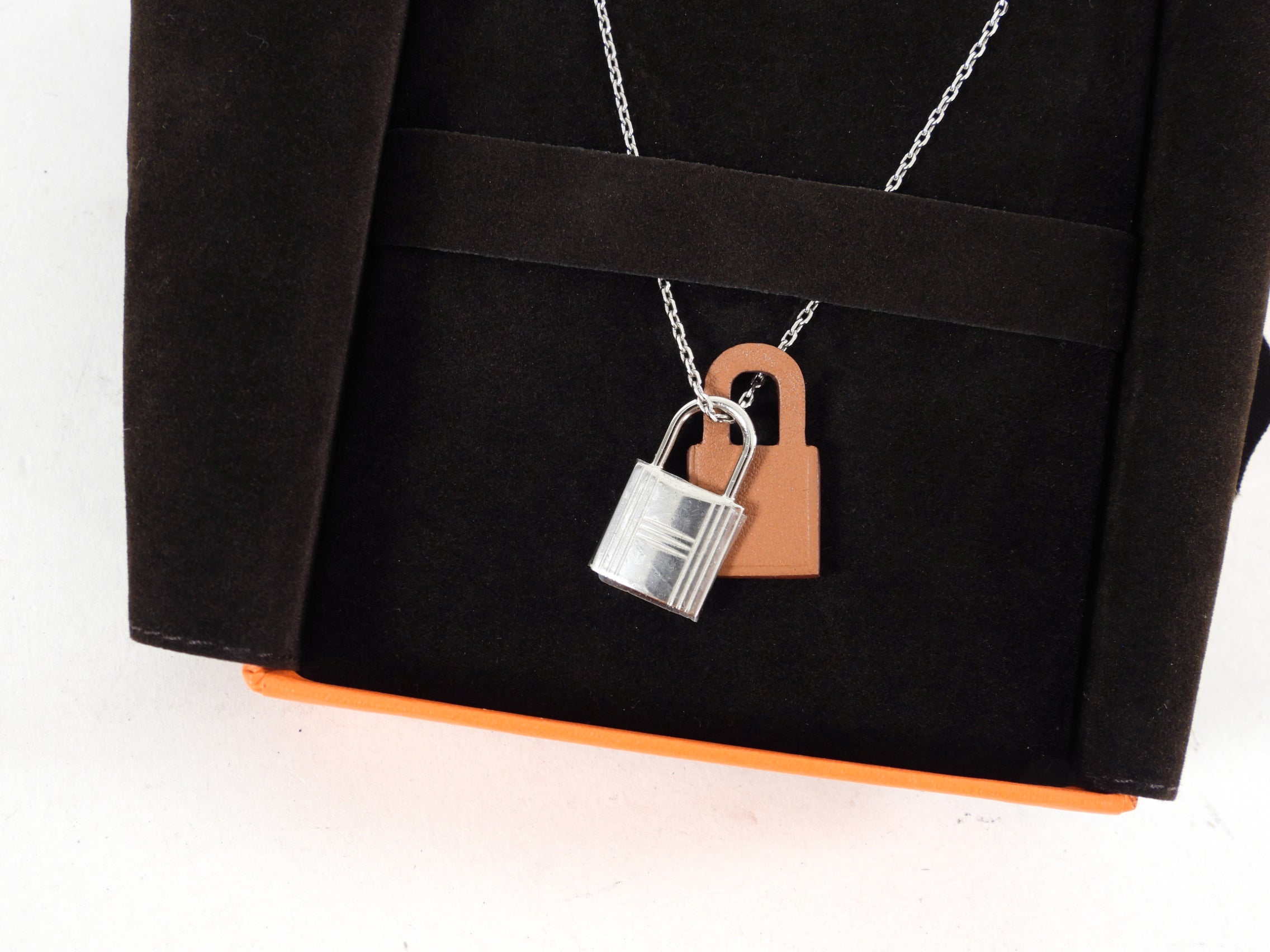 Hermes O’Kelly Small Model Necklace Palladium Plated and Gold
