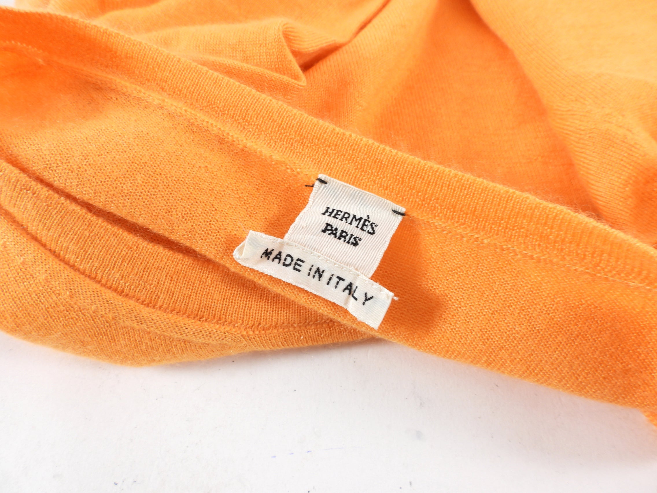 Hermes Orange Cashmere Short Sleeve Knit Top - S (4/6)