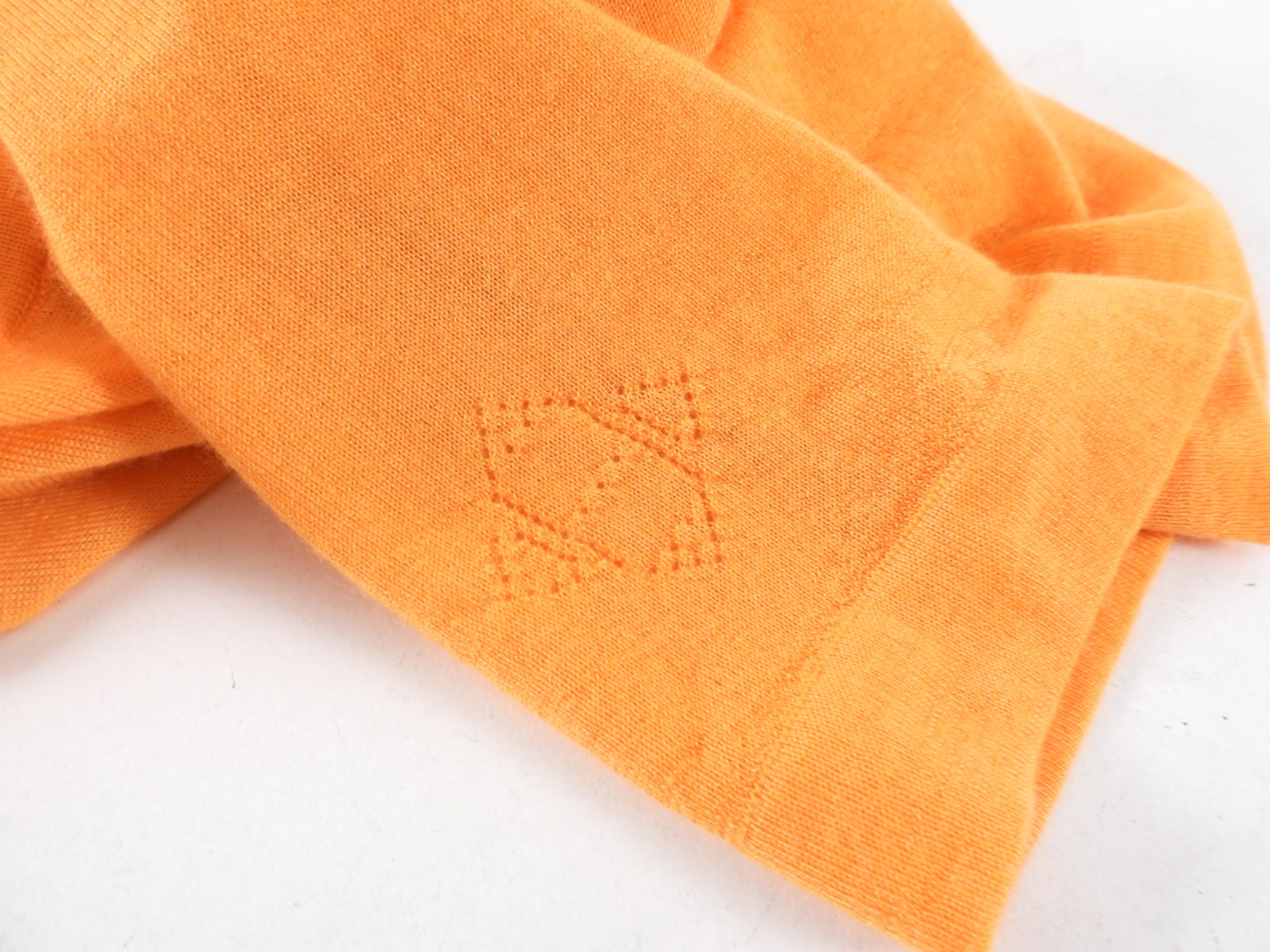 Hermes Orange Cashmere Short Sleeve Knit Top - S (4/6)
