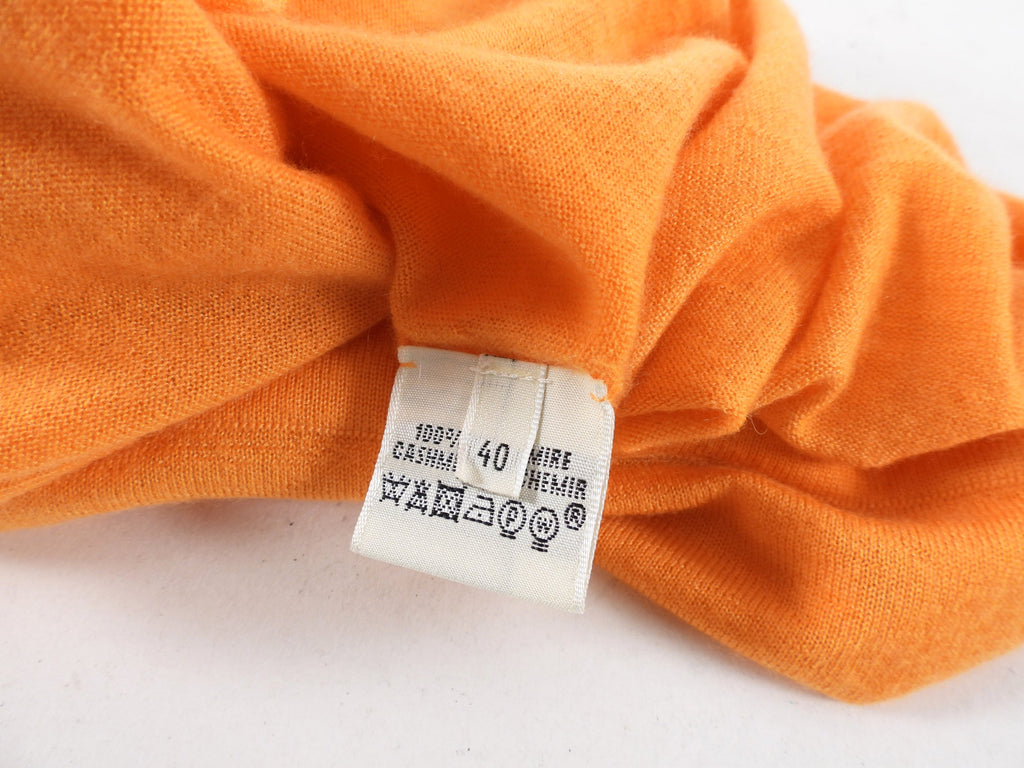 Hermes Orange Cashmere Short Sleeve Knit Top - S (4/6)