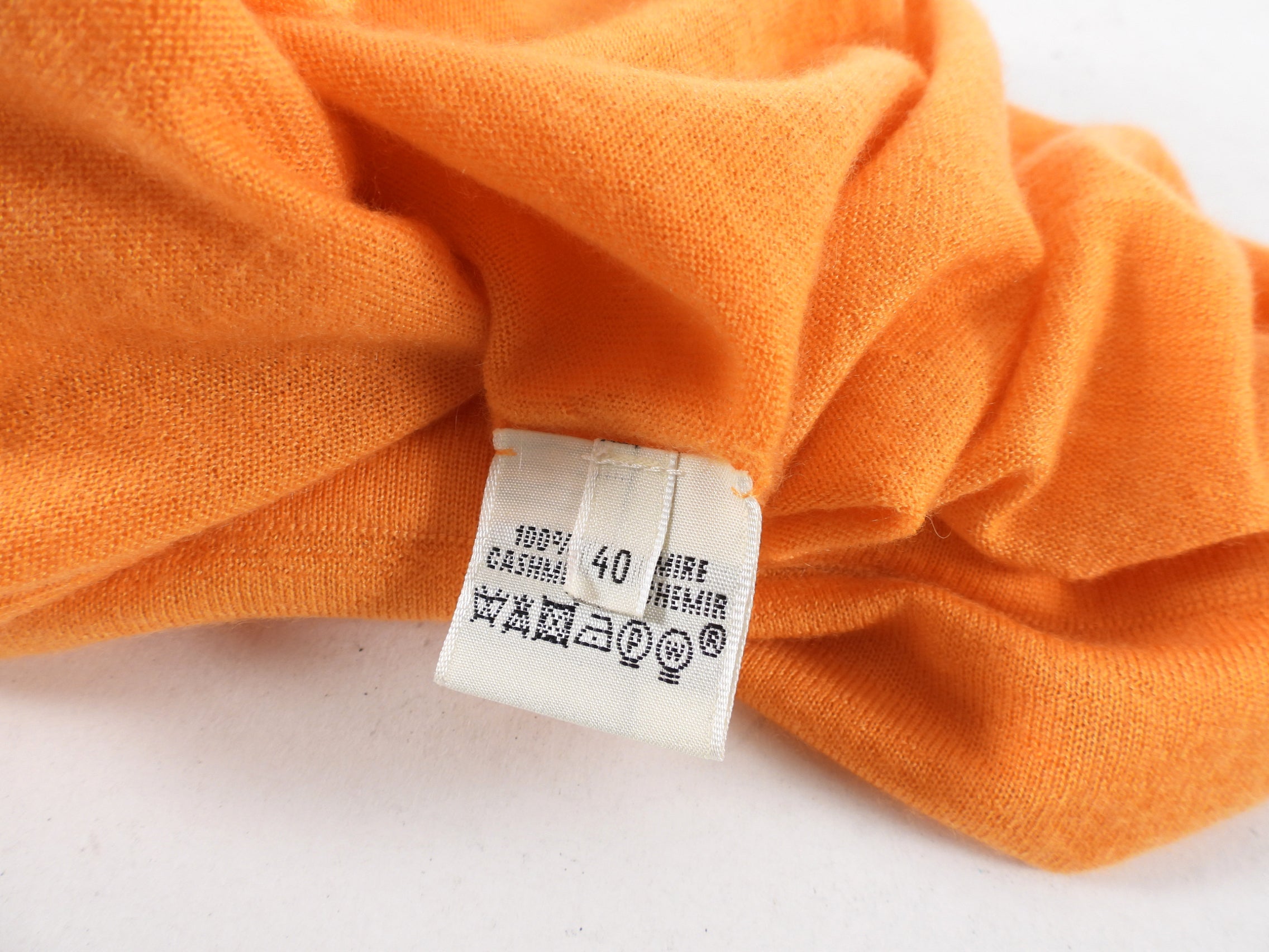 Hermes Orange Cashmere Short Sleeve Knit Top - S (4/6)