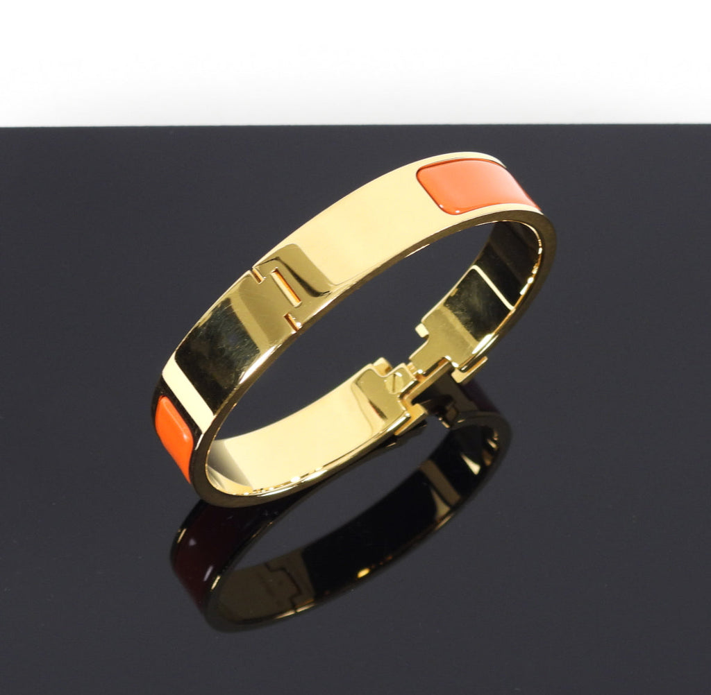 Hermes Clic H Narrow Orange / GHW H Bracelet