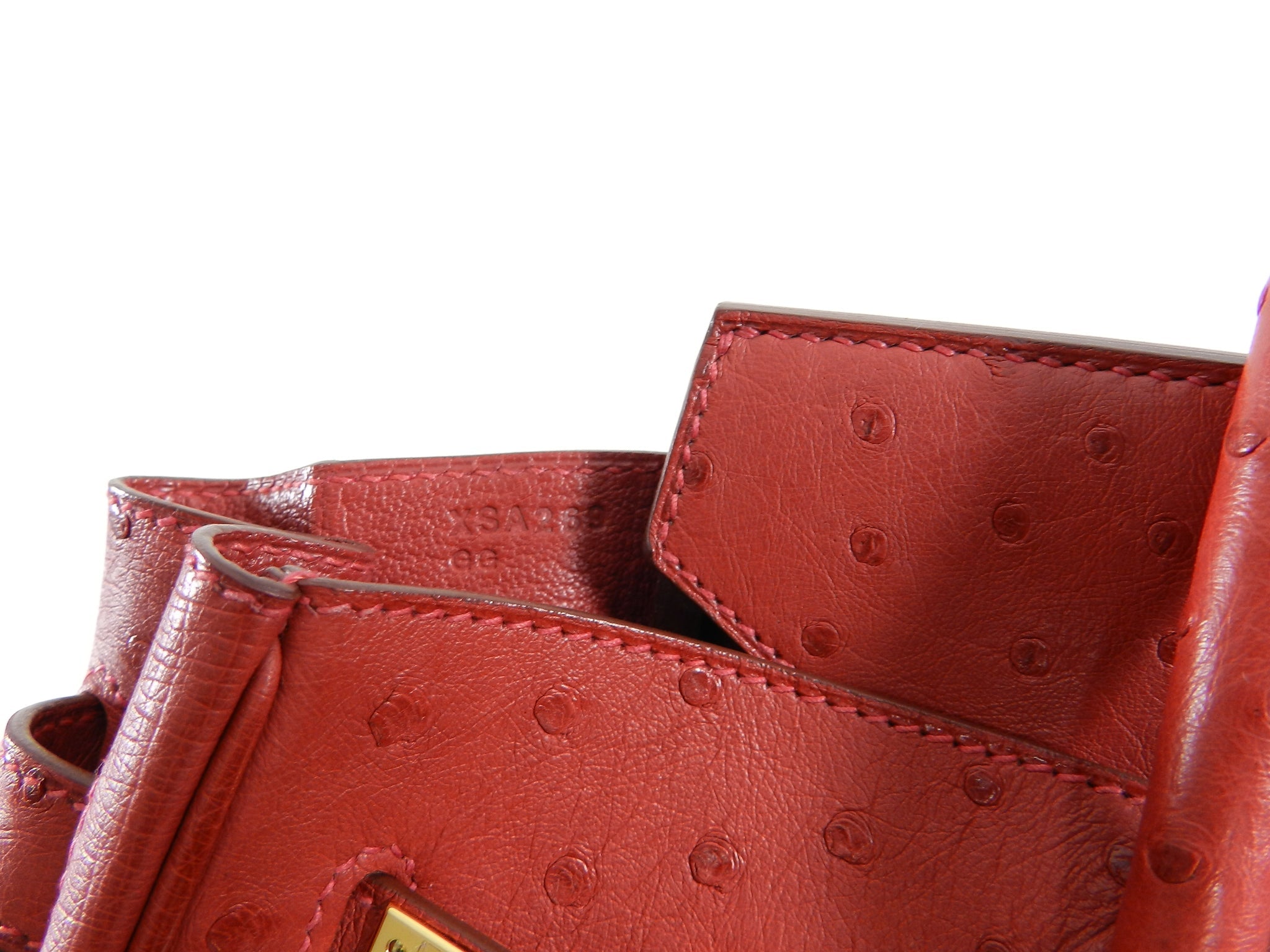 Hermes Rouge Vif Ostrich Birkin 30cm Gold Hardware