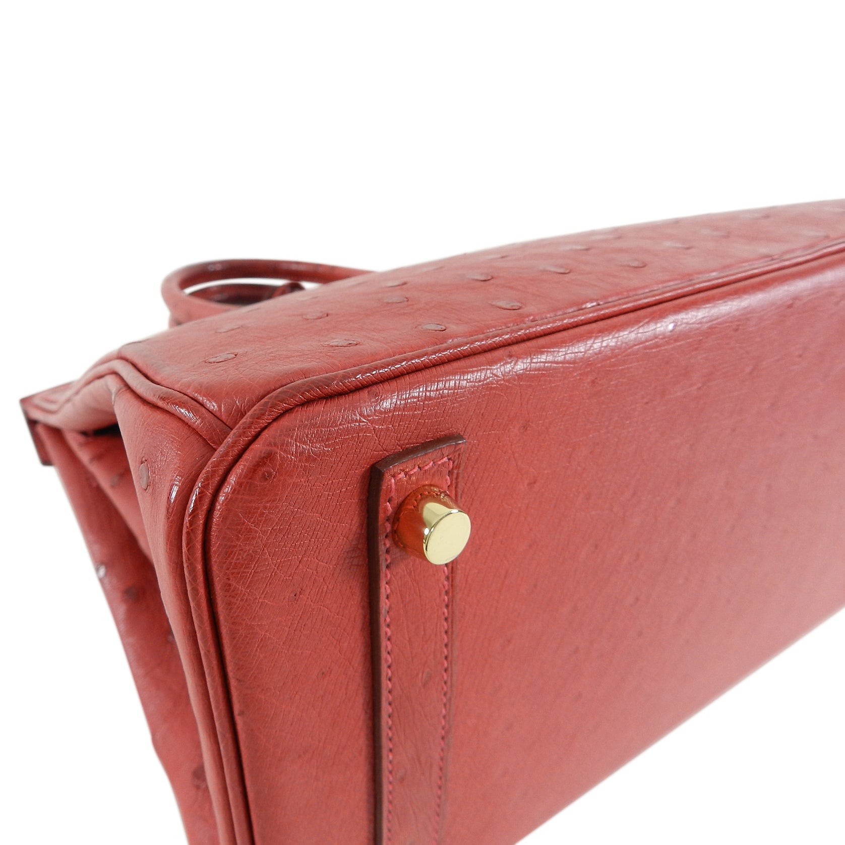 Hermes Rouge Vif Ostrich Birkin 30cm Gold Hardware