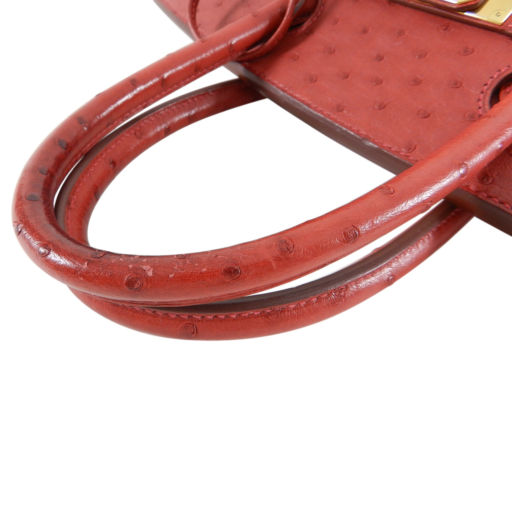Hermes Rouge Vif Ostrich Birkin 30cm Gold Hardware