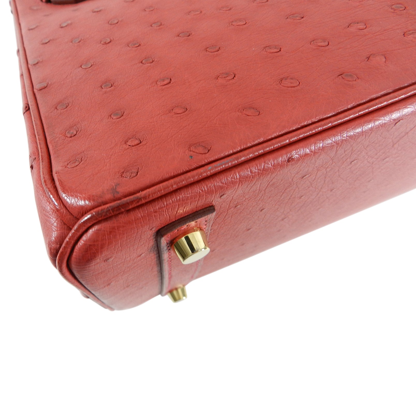 Hermes Rouge Vif Ostrich Birkin 30cm Gold Hardware