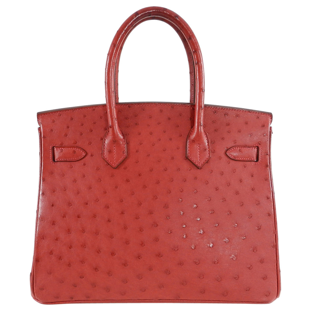 Hermes Rouge Vif Ostrich Birkin 30cm Gold Hardware