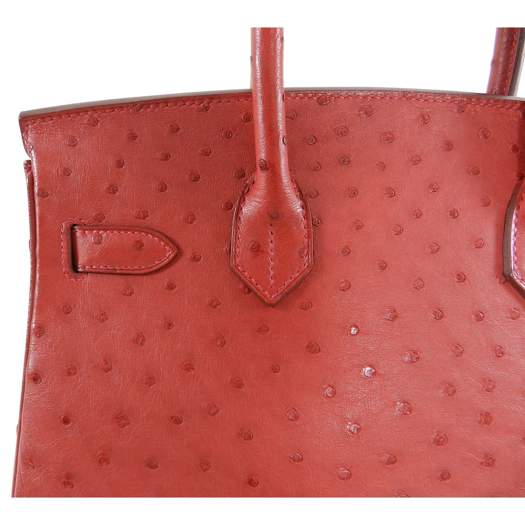 Hermes Rouge Vif Ostrich Birkin 30cm Gold Hardware