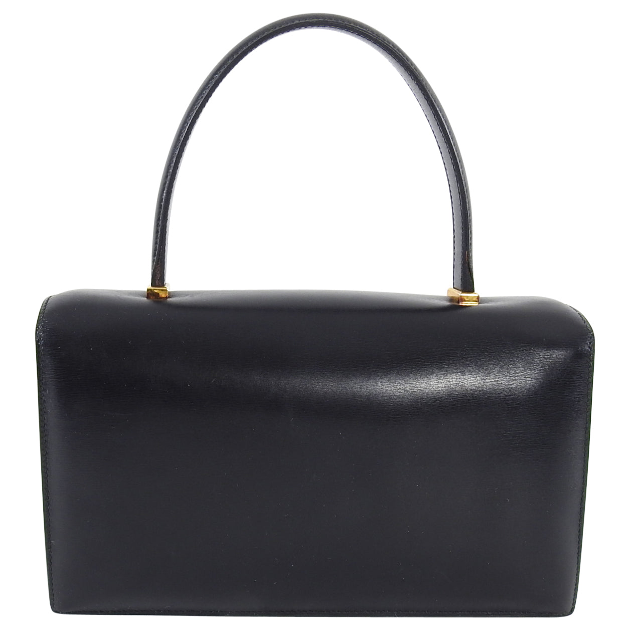 Hermes Vintage 1973 Piano Bag in Black Box Calf Leather