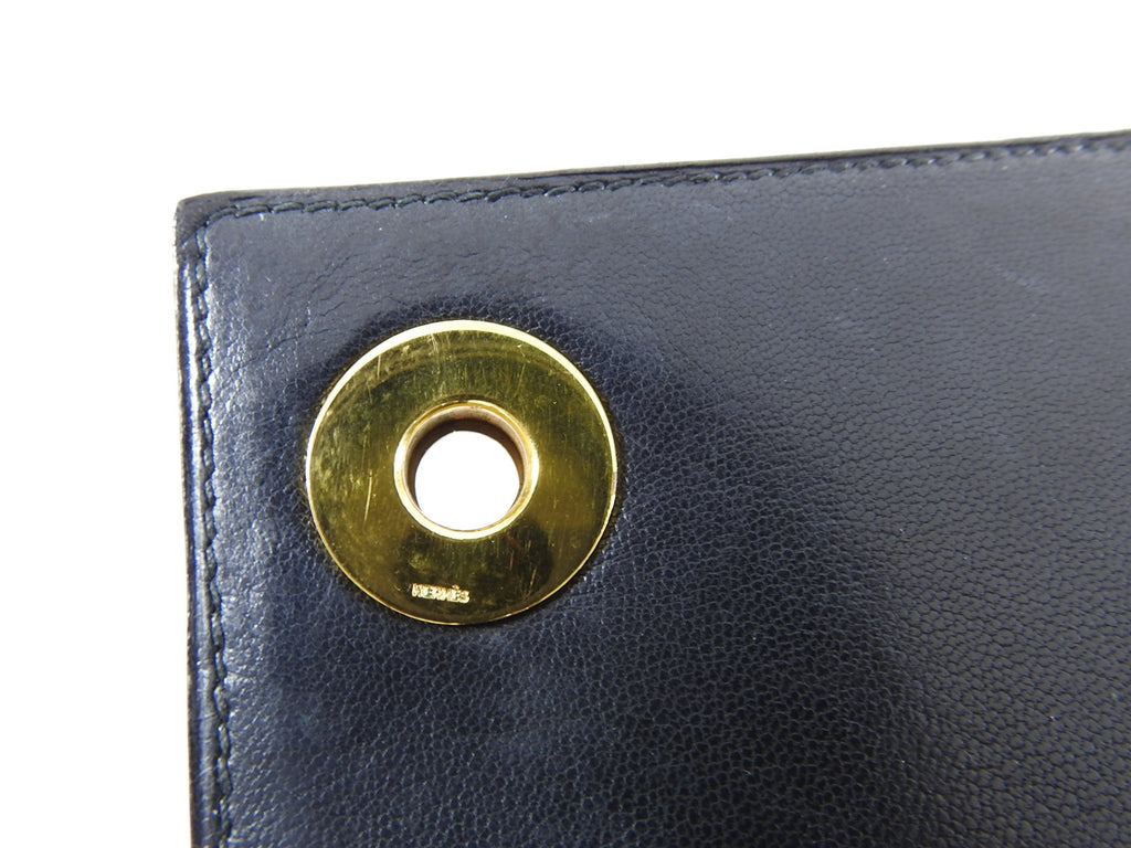 Hermes Vintage 1973 Piano Bag in Black Box Calf Leather
