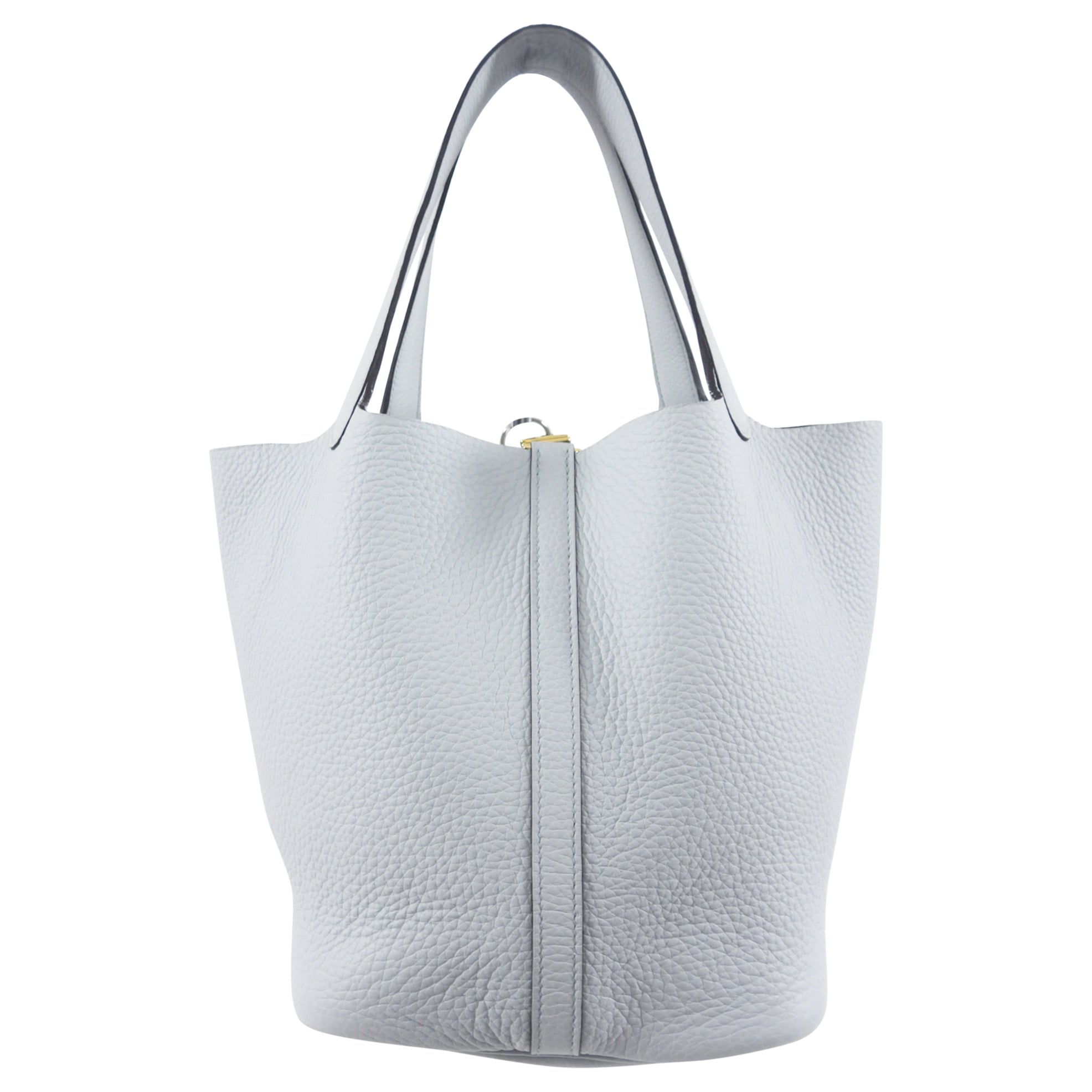Hermes Picotin 22 Lock Clemence Bleu Pale Bag