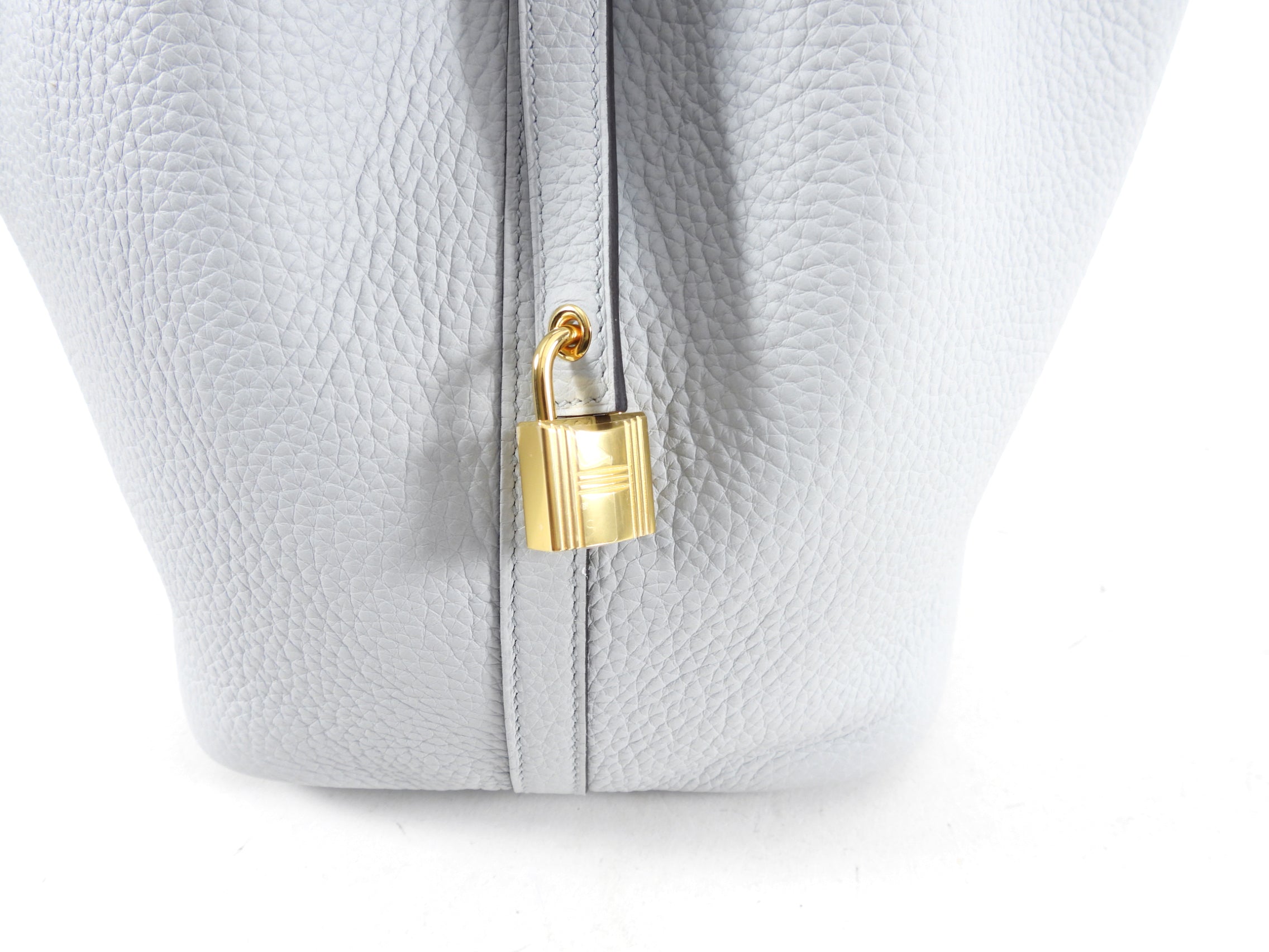 Hermes Picotin 22 Lock Clemence Bleu Pale Bag