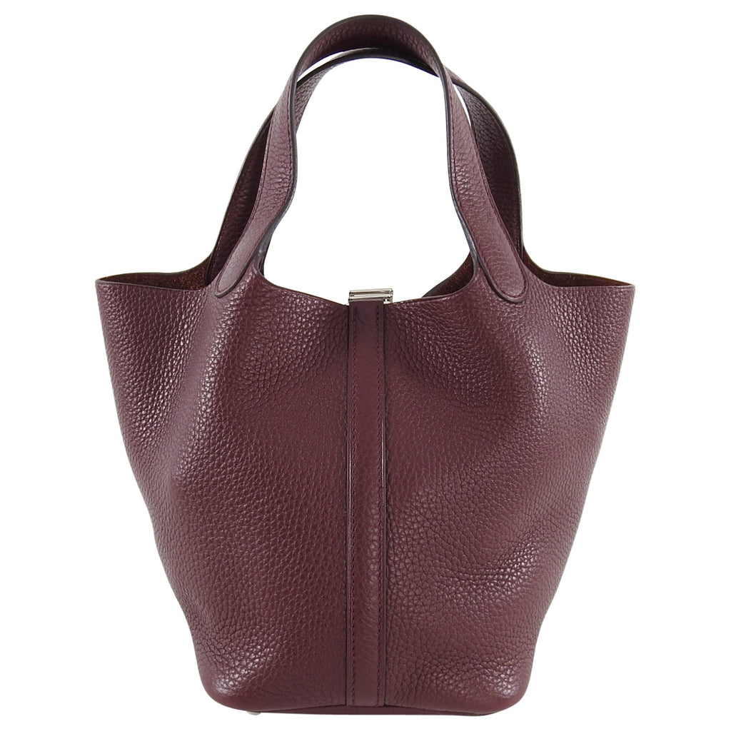 Hermes Bordeaux Clemence Picotin PM Lock Bag