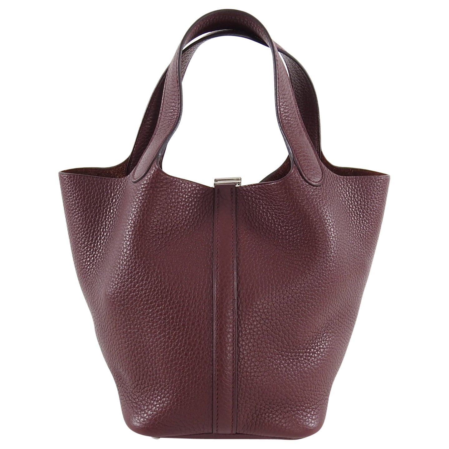 Hermes Bordeaux Clemence Picotin PM Lock Bag