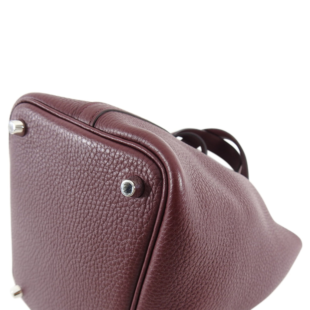 Hermes Bordeaux Clemence Picotin PM Lock Bag