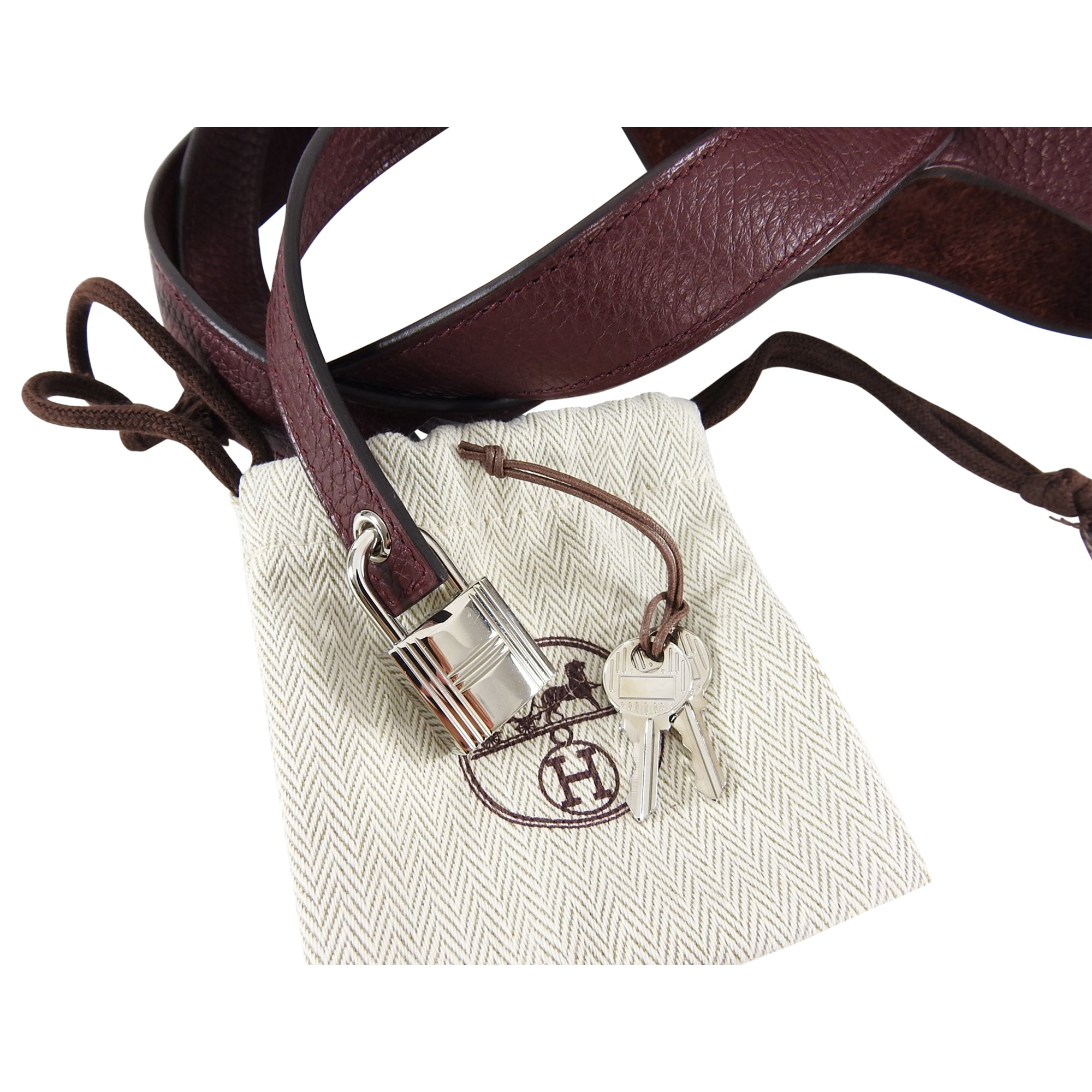 Hermes Bordeaux Clemence Picotin PM Lock Bag