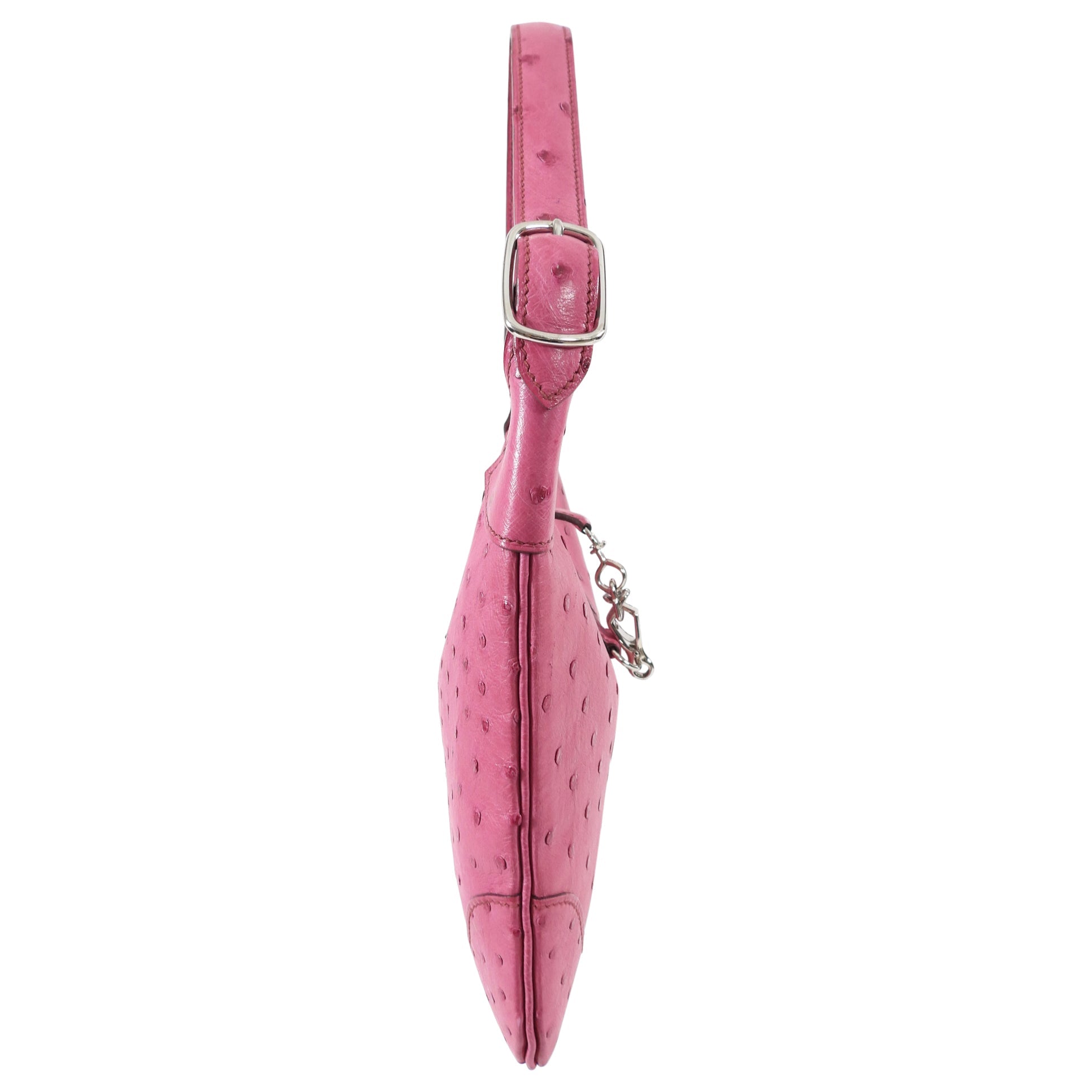 Hermes Pink Ostrich Leather Trim 23 Bag