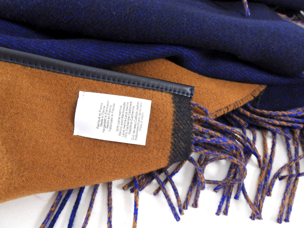 Hermes Reversible Navy and Brown Highlands Poncho
